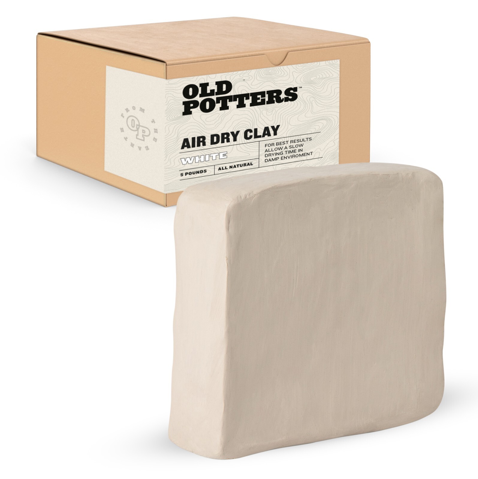 Old Potters Air Dry Clay. White, Grey, Terra Cotta.