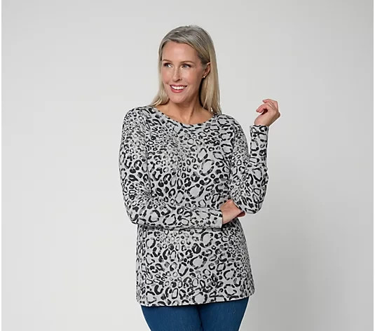 Belle by Kim Gravel Micro Waffle Bateau Wild Whisper Top NWT A733320 Belle by Kim Gravel Micro Waffle Bateau Wild Whisper Top NWT A733320