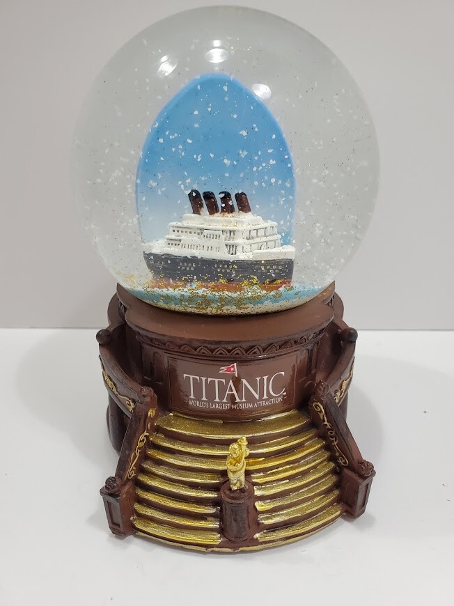 Large Titanic Grand Staircase Snow Globe in Original Box Large Titanic Grand Staircase Snow Globe in Original Box
