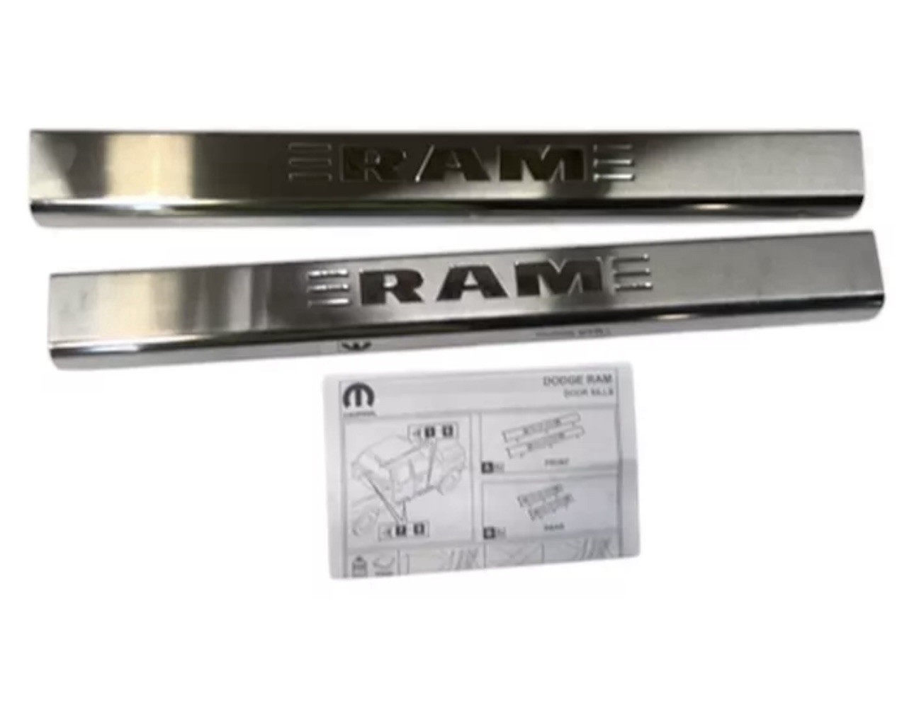 OEM 2013-2018 RAM 1500 2500 3500 FRONT DOOR SILL SCUFF IS PLATE KIT 82212427AB OEM 2013-2018 RAM 1500 2500 3500 FRONT DOOR SILL SCUFF IS PLATE KIT 82212427AB
