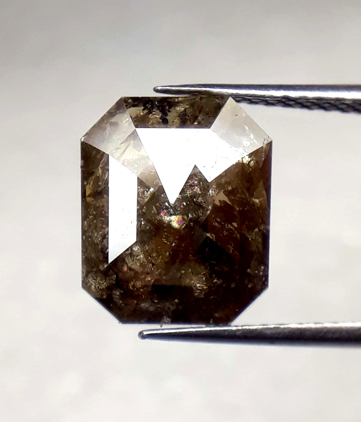 3.70 Ct Natural Loose Emerald Shape Diamond Brown Color Diamond For Ring