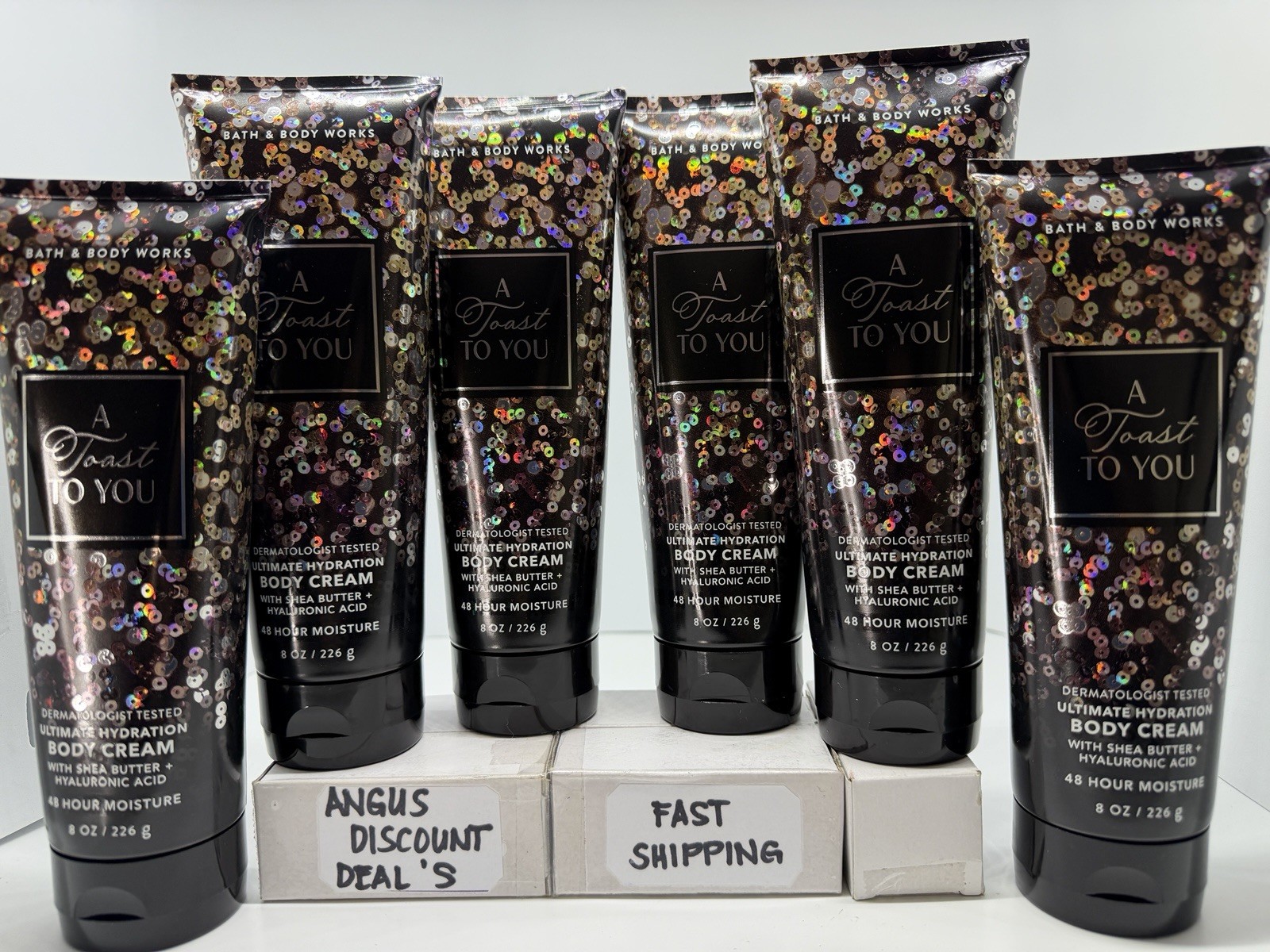 6PCS Bath & Body Works A TOAST TO YOU Ultimate Hydration Body Cream 8oz. 6PCS Bath & Body Works A TOAST TO YOU Ultimate Hydration Body Cream 8oz.