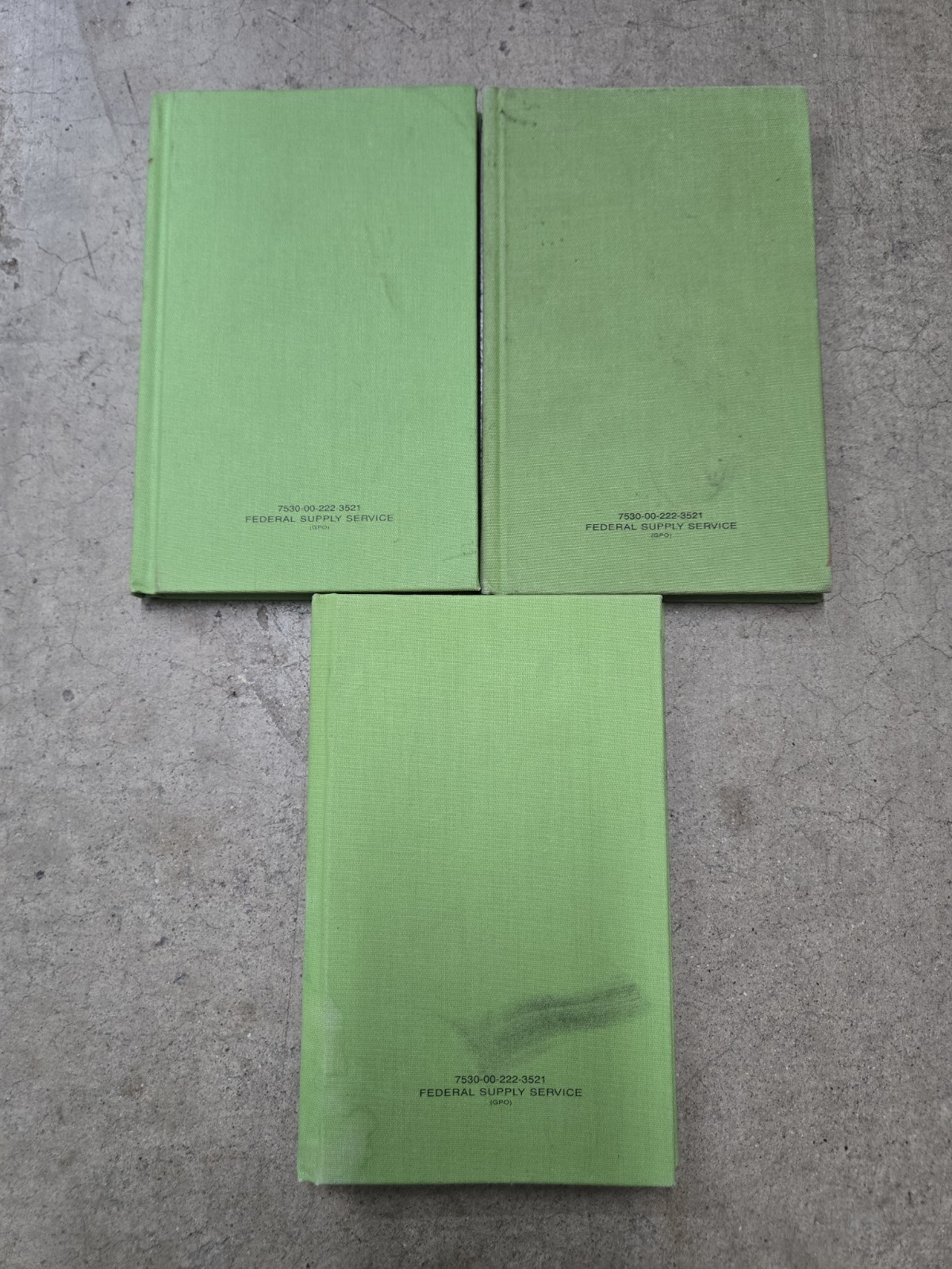 Federal Supply Service Military Green Leaders Field Record Book 5x8 X 3 🇺🇸 