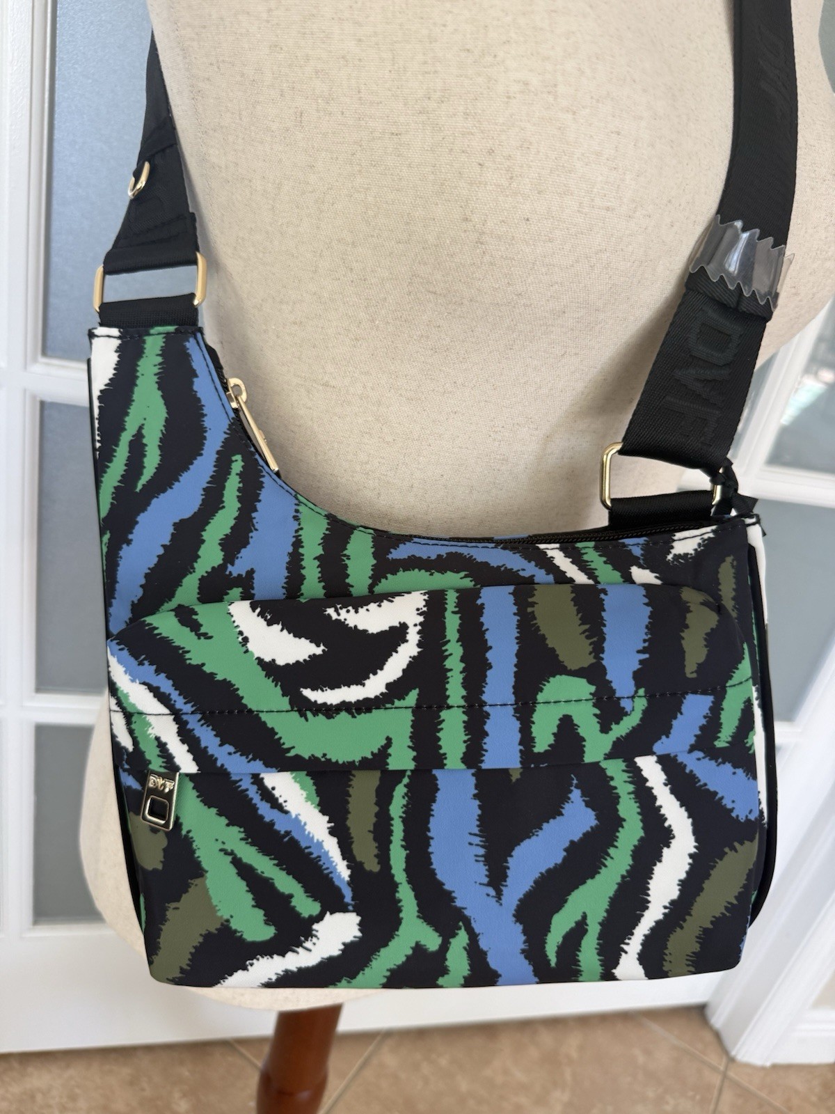 DVF Diane von Furstenberg Green Zebra Print Crossbody Shoulder Bag NWT