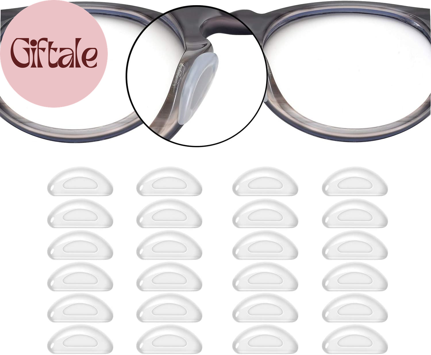 1.0Mm Eyeglass Nose Pads 20 Pairs Stick on Silicone Anti-Slip Adhesive Nose Pads 1.0Mm Eyeglass Nose Pads 20 Pairs Stick on Silicone Anti-Slip Adhesive Nose Pads