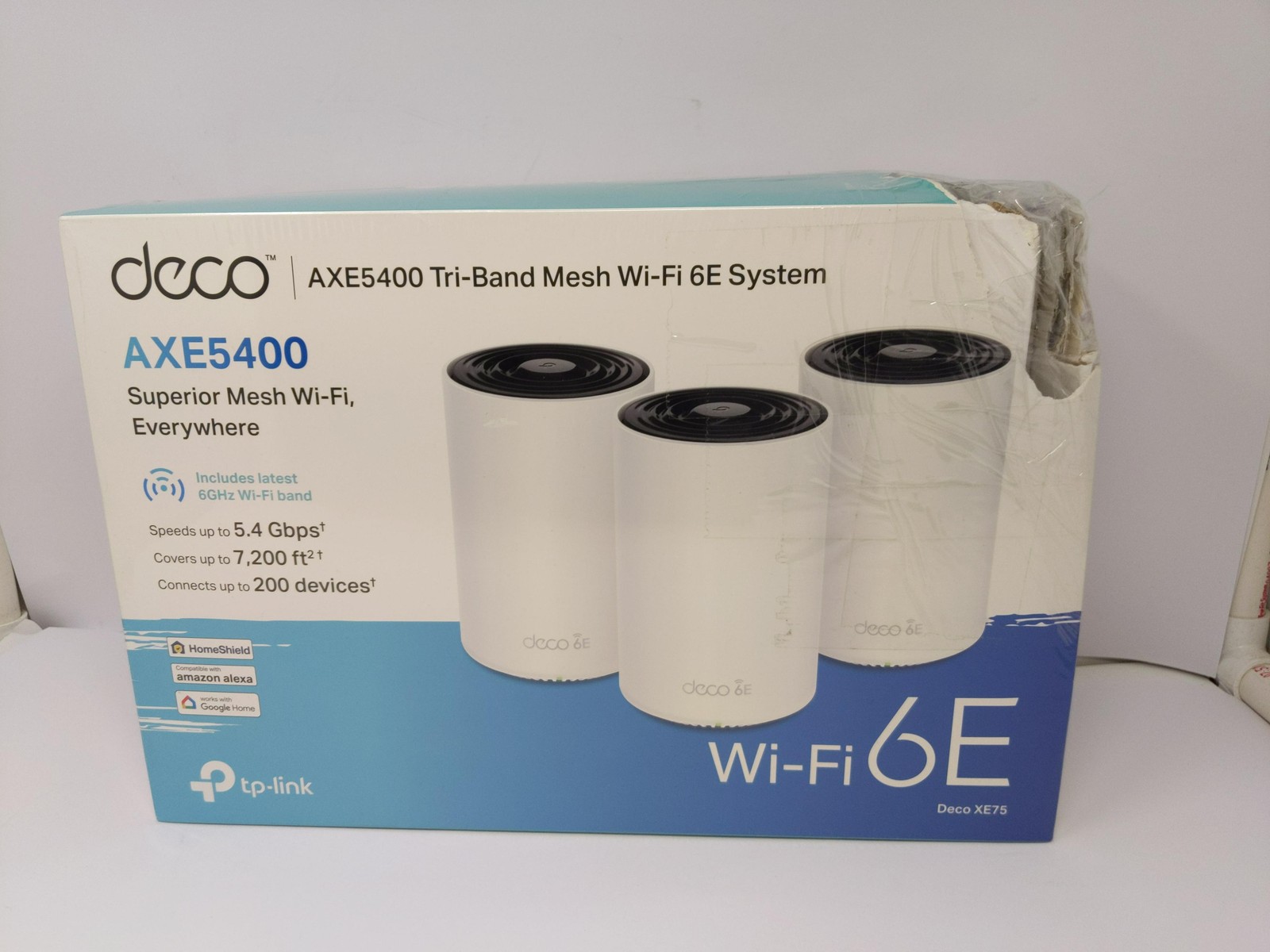 *Box Damage* Tp-link Deco Axe5400 Tri-band Wifi 6e Mesh System *Box Damage* Tp-link Deco Axe5400 Tri-band Wifi 6e Mesh System