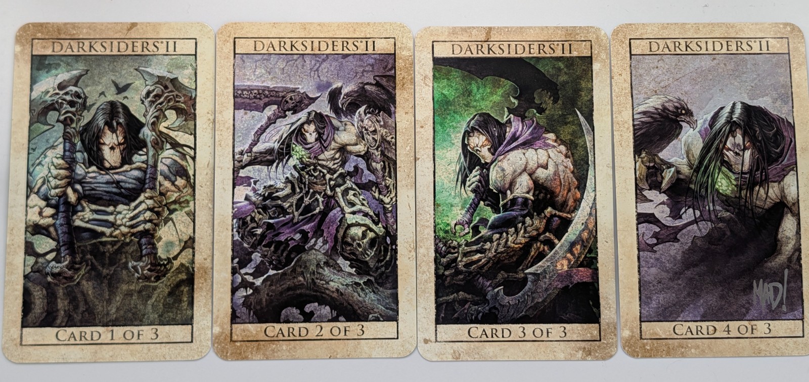 Darksiders II SDCC 2012 Tarot Card Set (Complete all 4 Cards) THQ Promo Rare
