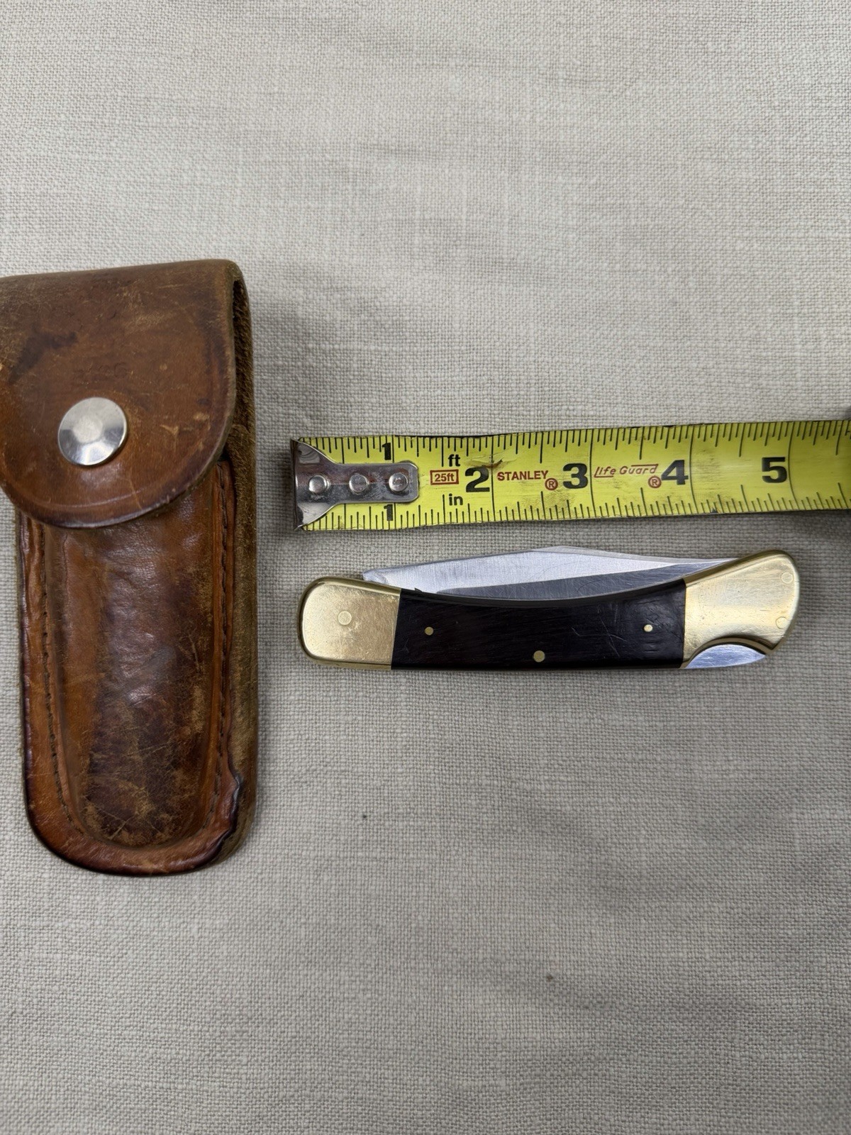 Vintage Klein Sportsman Folding Knife 44137 with Leather Belt Sheath