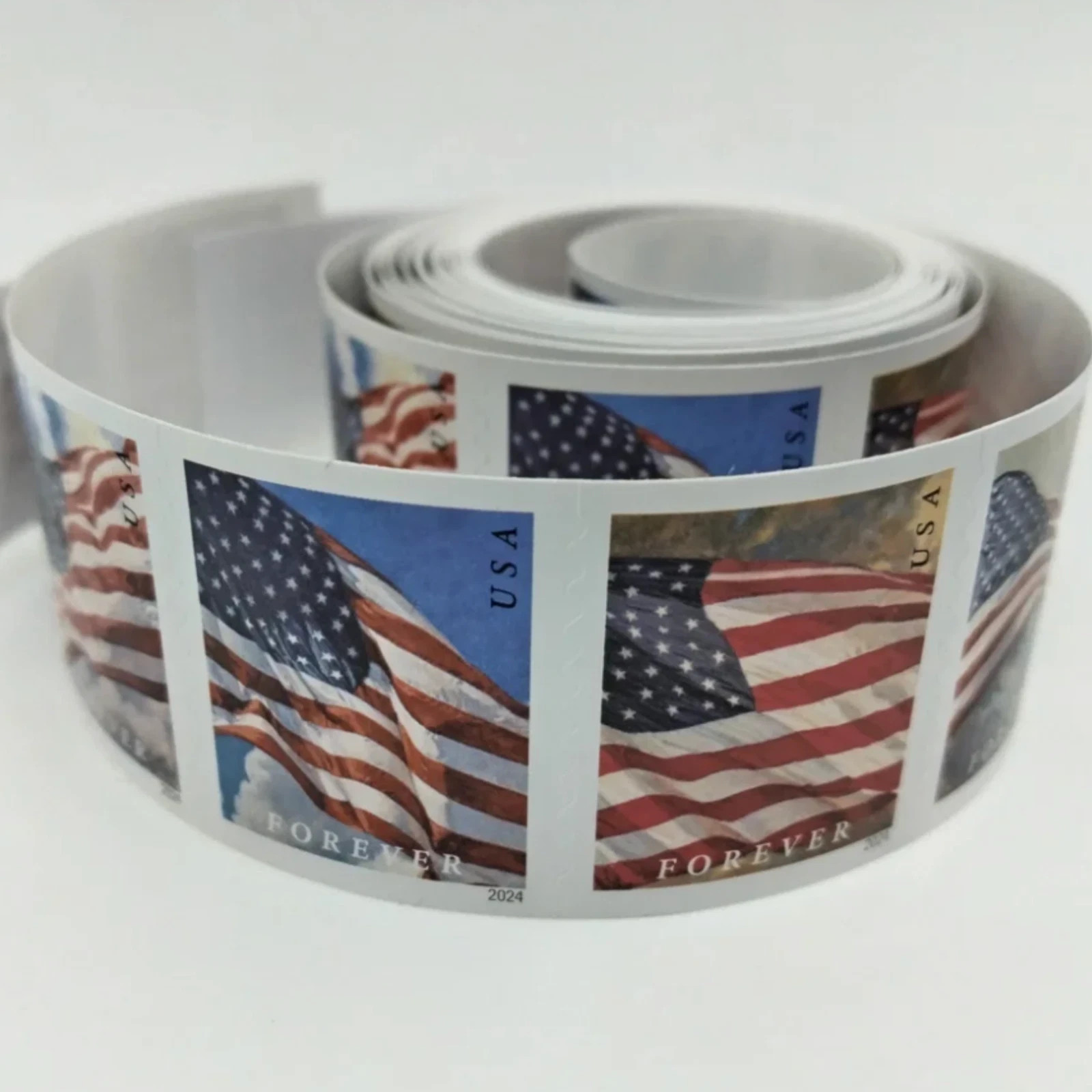 Discounted Rolls Of 100 2024 U.S. Flag First Class US Postage Stamps Discounted Rolls Of 100 2024 U.S. Flag First Class US Postage Stamps