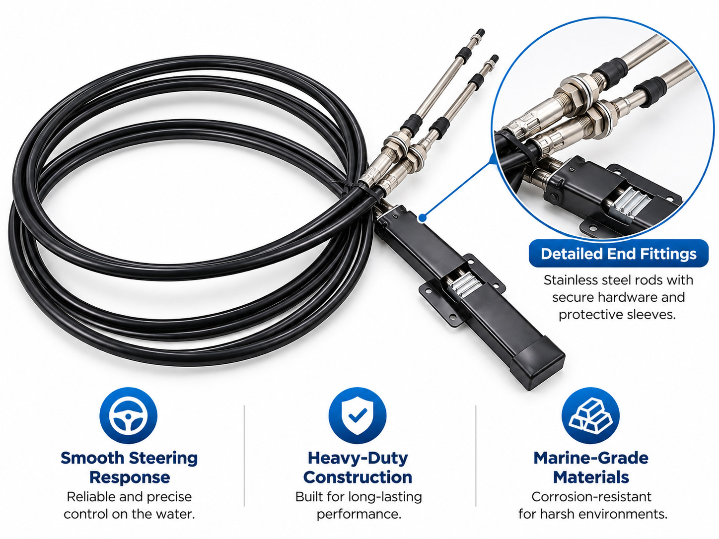 F3F-U1470-00-00 Steering Cable for 2015-20 Yamaha AR240 HO
