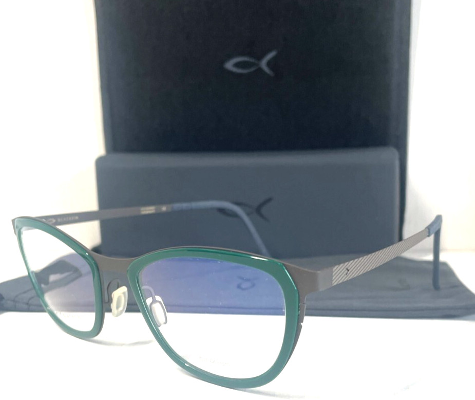 NEW BLACKFIN BF 791 GLEN COVE COL.657 GREEN ON GREY AUTHENTIC EYEGLASSES  52-19