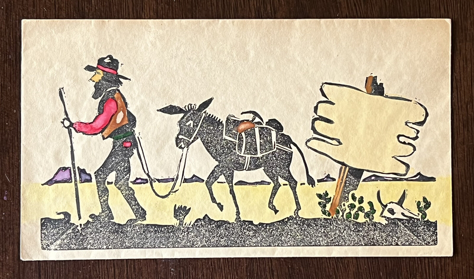EXTREMELY RARE HAND-DRAWN US COVER MINER WITH MULE SKULL EXTREMELY RARE HAND-DRAWN US COVER MINER WITH MULE SKULL