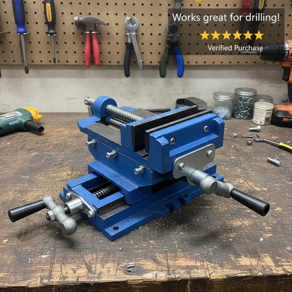 3-Piece Heavy Duty Cross Slide Vise for Precision Drill Press Milling, 80000 PSI