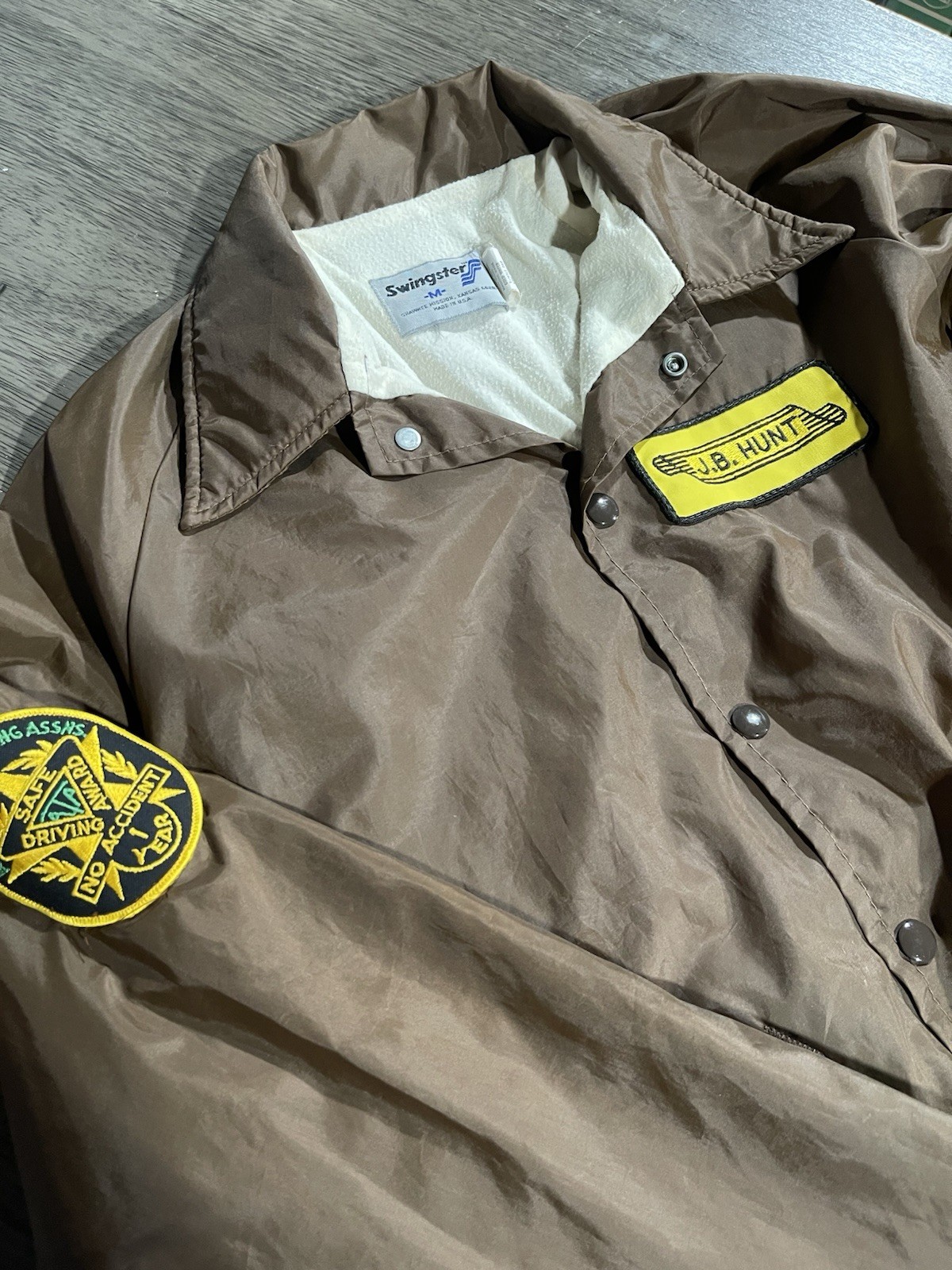 Vintage 90’s Swingster Men’s Sz Med  “JB Hunt” Trucking Light Jacket Made In USA