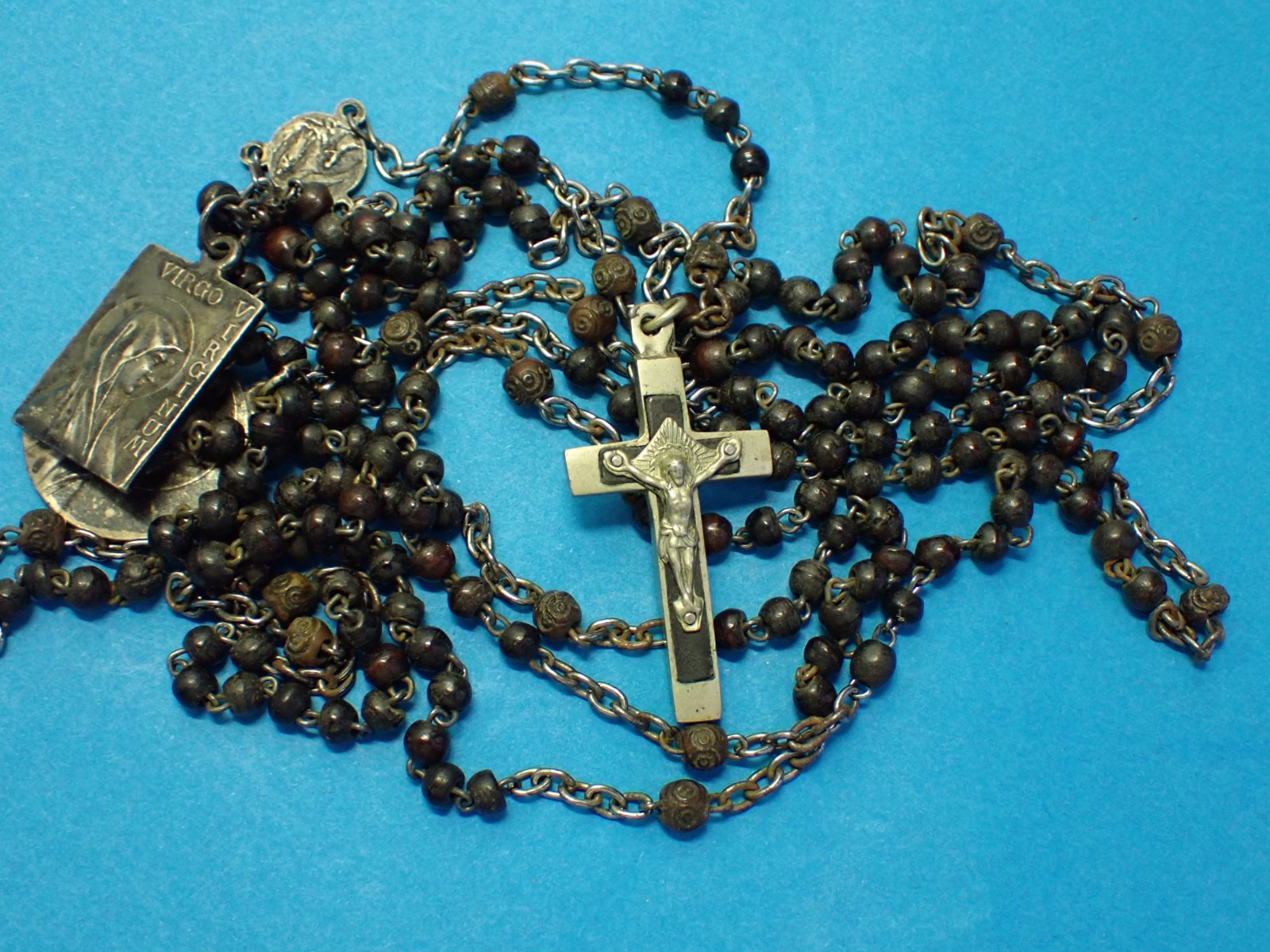 ANTIQUE FRENCH PRIEST ROSARY / 15 DECADE ROSARY / 1880 / MONASTERY FRANCE ANTIQUE FRENCH PRIEST ROSARY / 15 DECADE ROSARY / 1880 / MONASTERY FRANCE