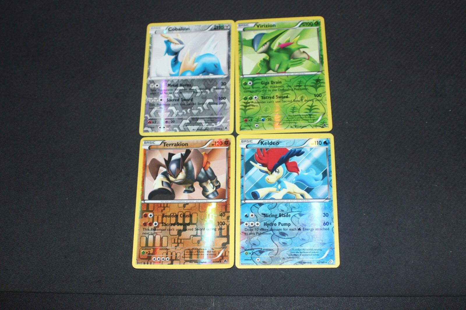 Pokemon Card Lot EX-PL Reverse Holo Cobalion,Terrakion,Virizion Emerging Powers+