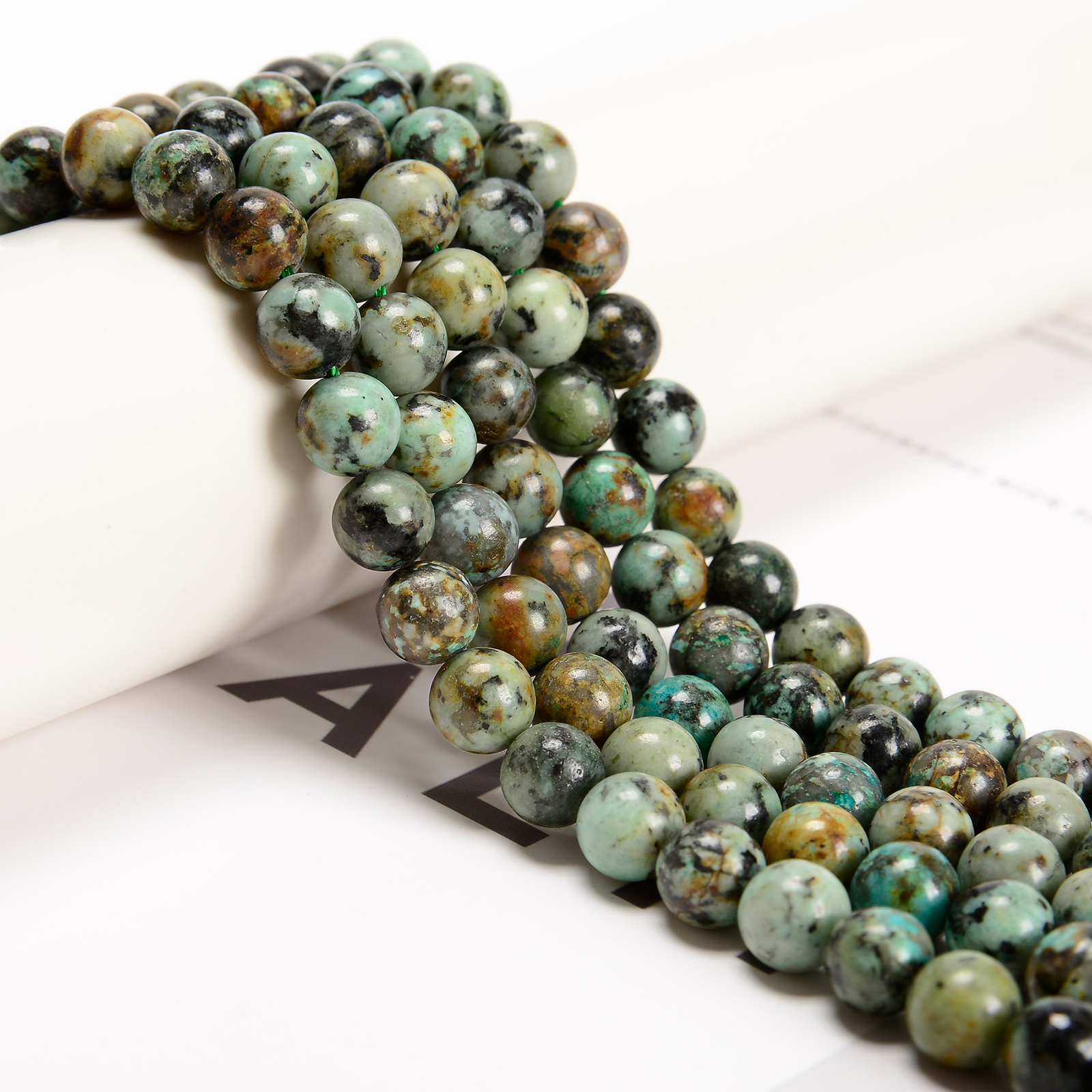 African Turquoise Smooth Round Beads 4mm 6mm 8mm 10mm 12mm 15.5