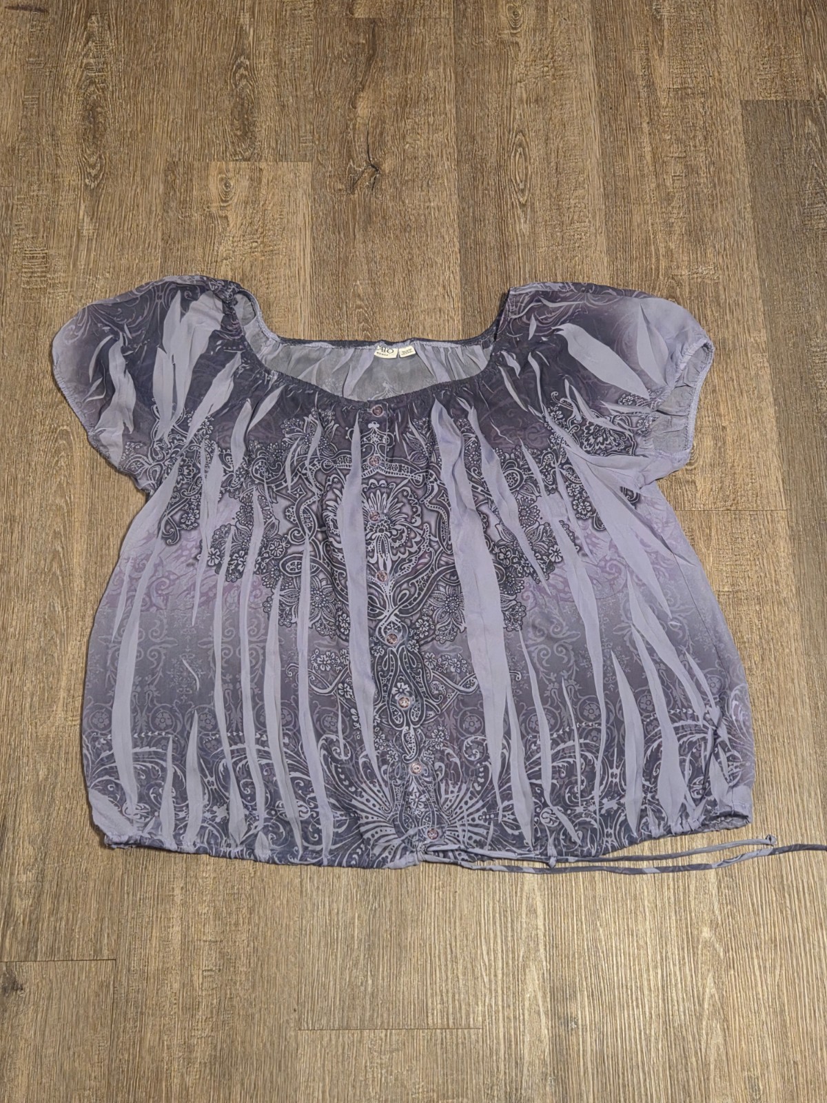 Cato Woman Purple Paisley Sheer Boho Blouse Plus Size 22/24W Short Sleeve Top Cato Woman Purple Paisley Sheer Boho Blouse Plus Size 22/24W Short Sleeve Top