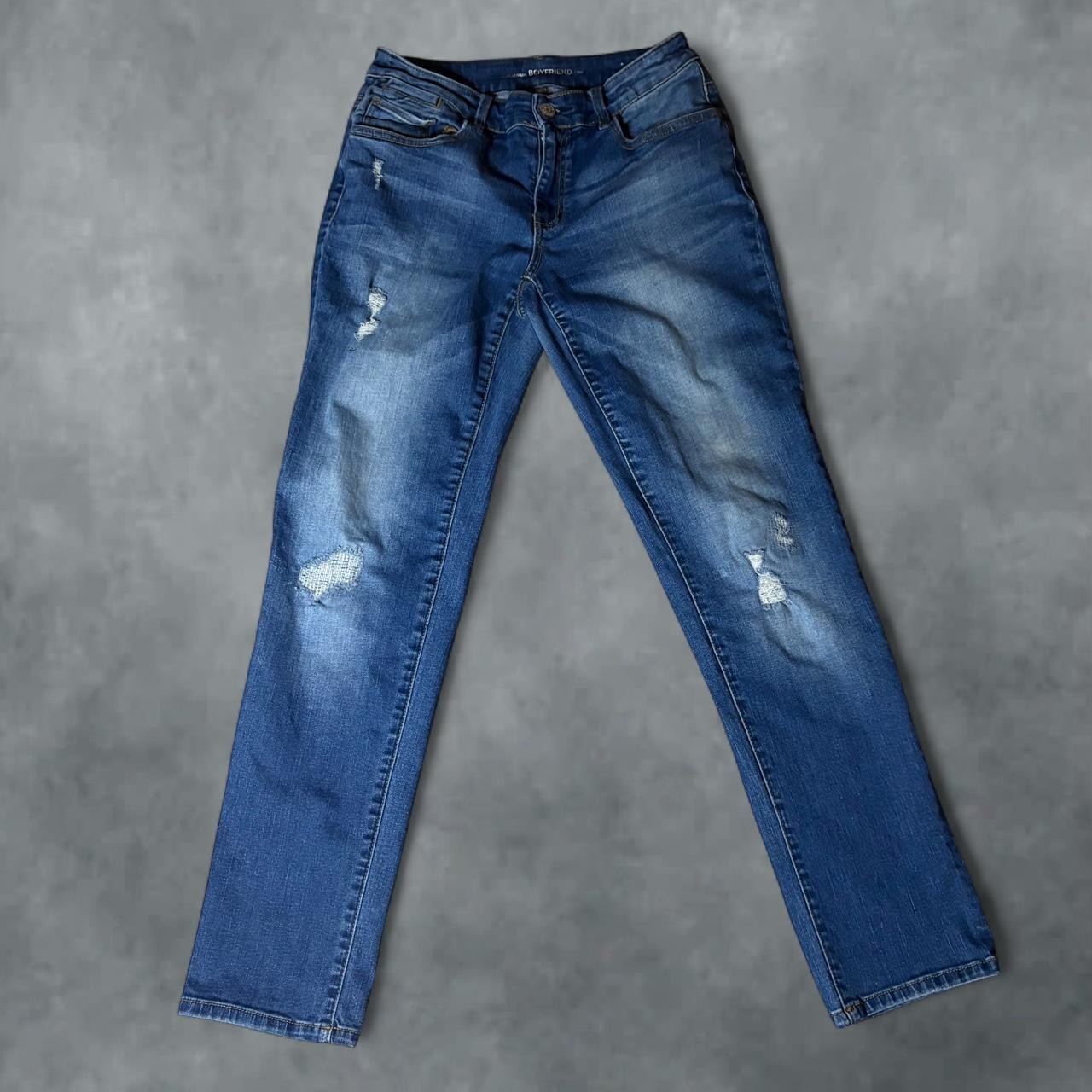 Chico’s Platinum Boyfriend Distressed Jeans Size 00 Medium Wash Chico’s Platinum Boyfriend Distressed Jeans Size 00 Medium Wash