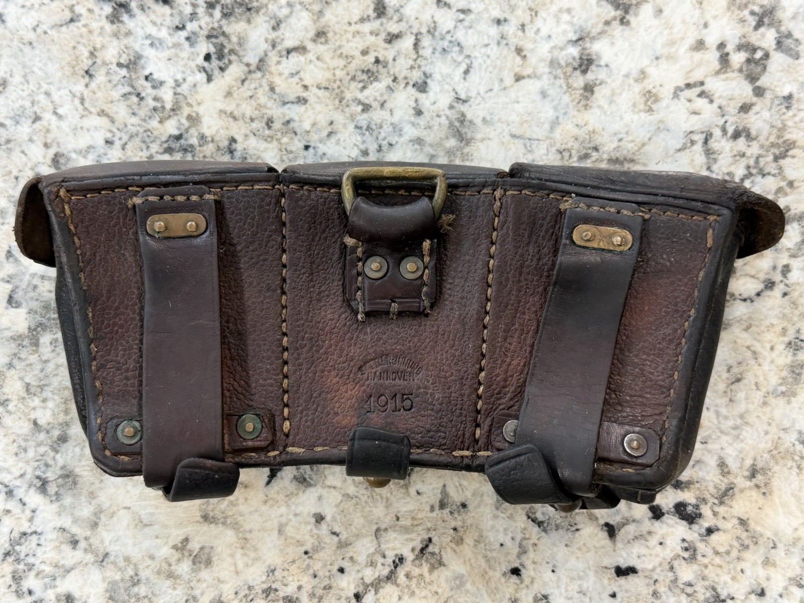 WW1 German Ammo Triplet Pouch Dated 1915 Hannover