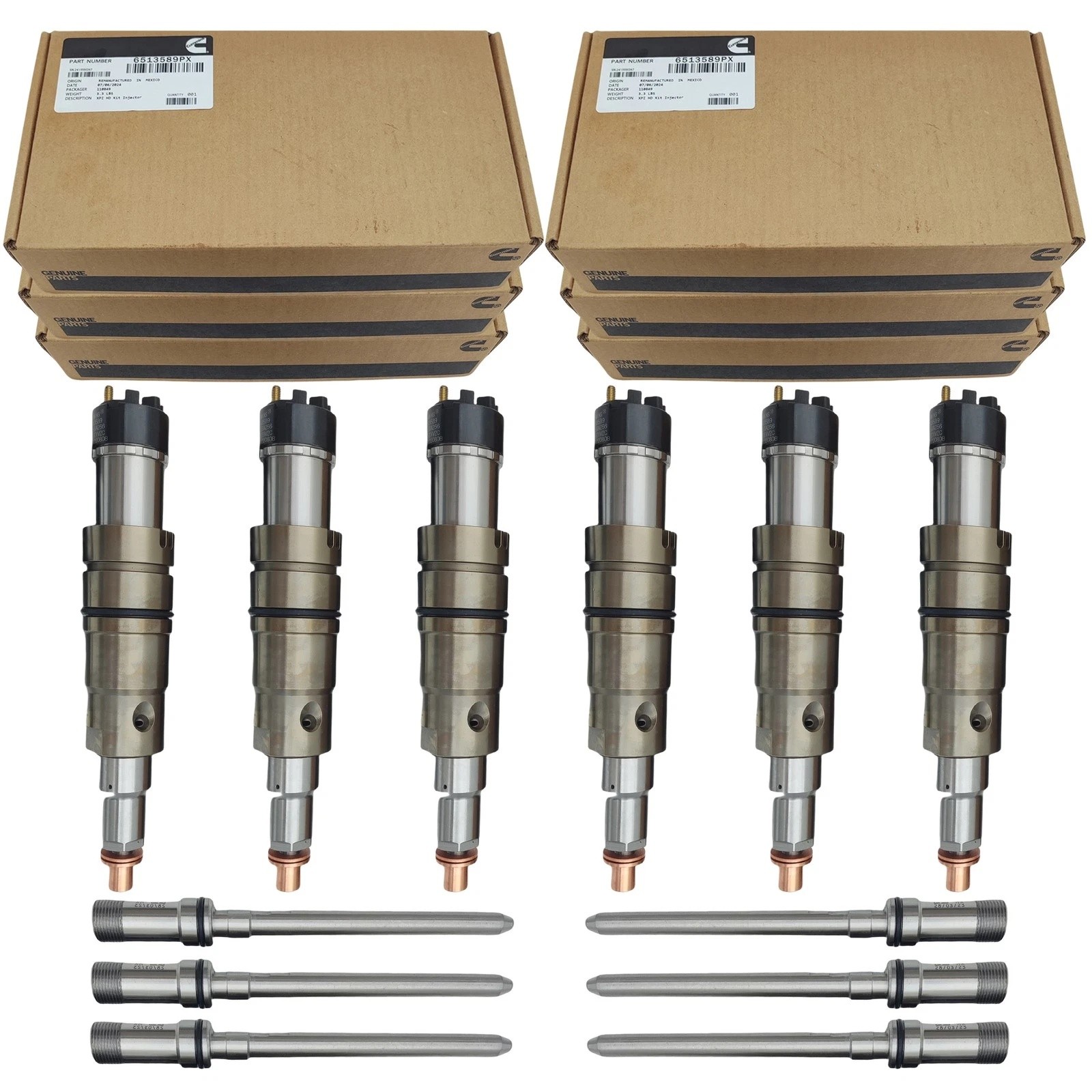 6X Cummins X15 4327147 4327147RX 6513589PX/RX Diesel Fuel Injector No Core