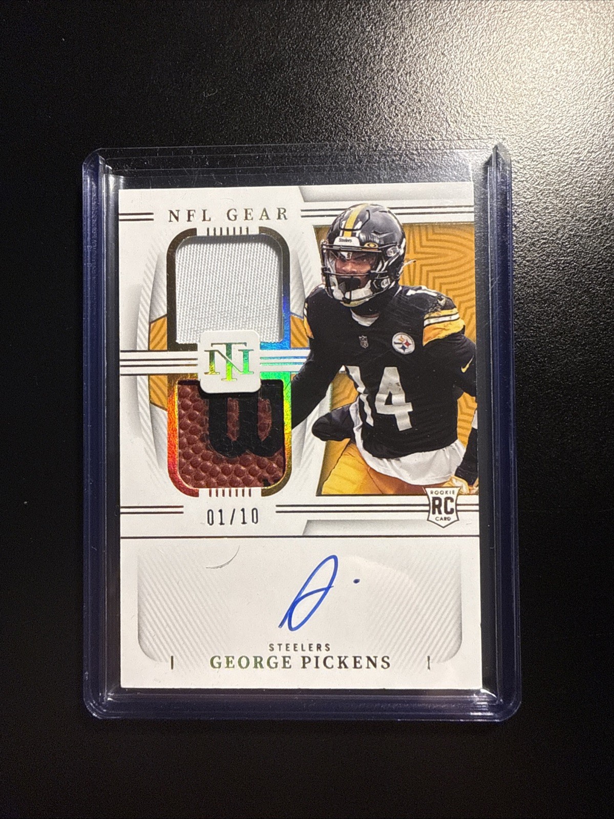 2022 National Treasures Auto Dual Gear George Pickens #RGS-GP 1st /10 GOLD HOLO 2022 National Treasures Auto Dual Gear George Pickens #RGS-GP 1st /10 GOLD HOLO