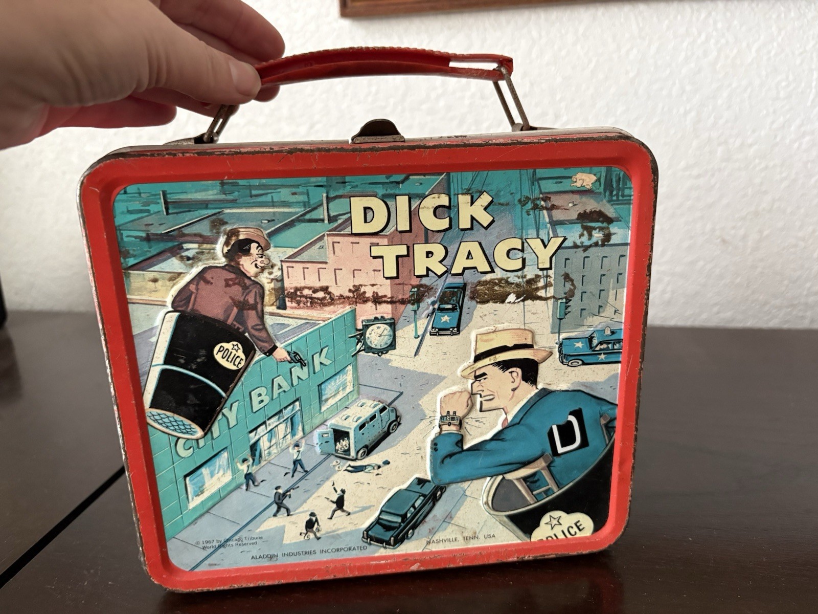 Vintage 1967 Dick Tracy Metal Lunch Box with Thermos Vintage 1967 Dick Tracy Metal Lunch Box with Thermos