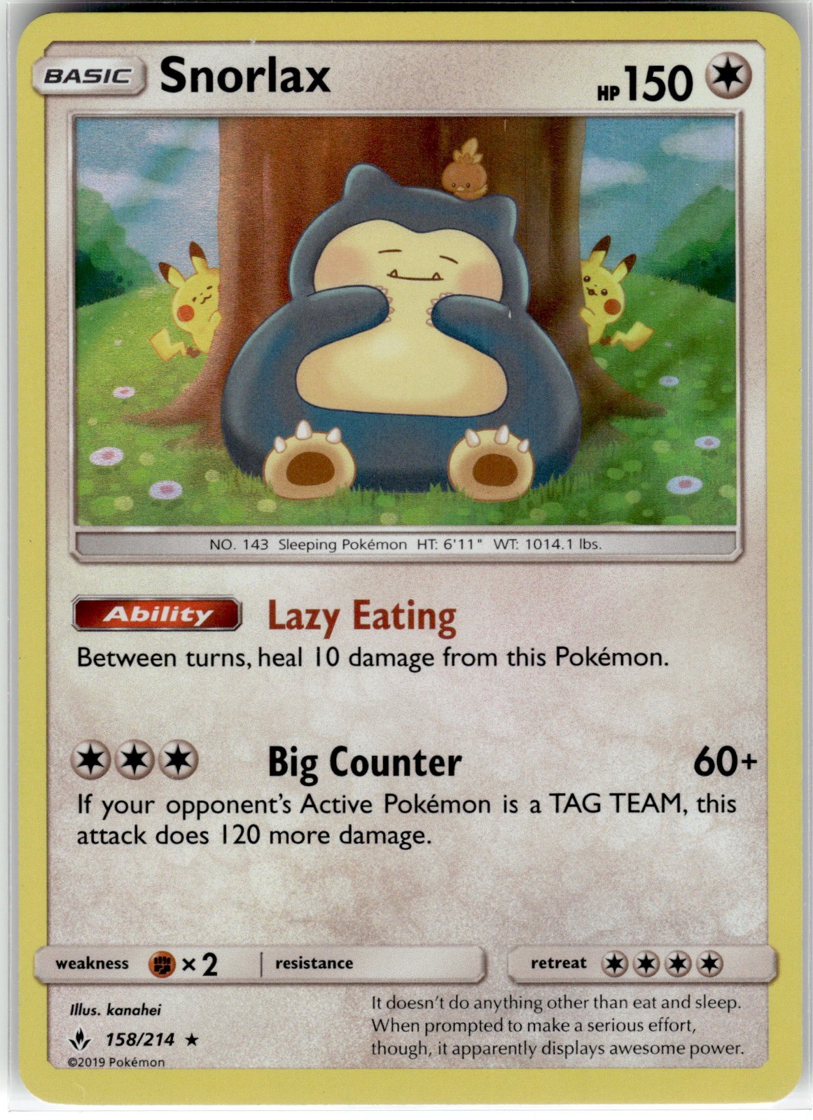 Snorlax SM - Unbroken Bonds 158/214 2019 NM