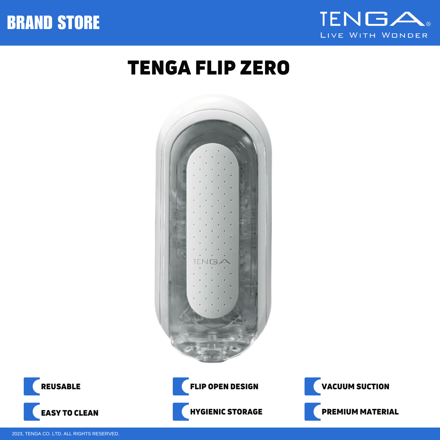 TENGA FLIP 0 (Zero)  Flip-Open Reusable Male Masturbator/Stroker NWT NIB