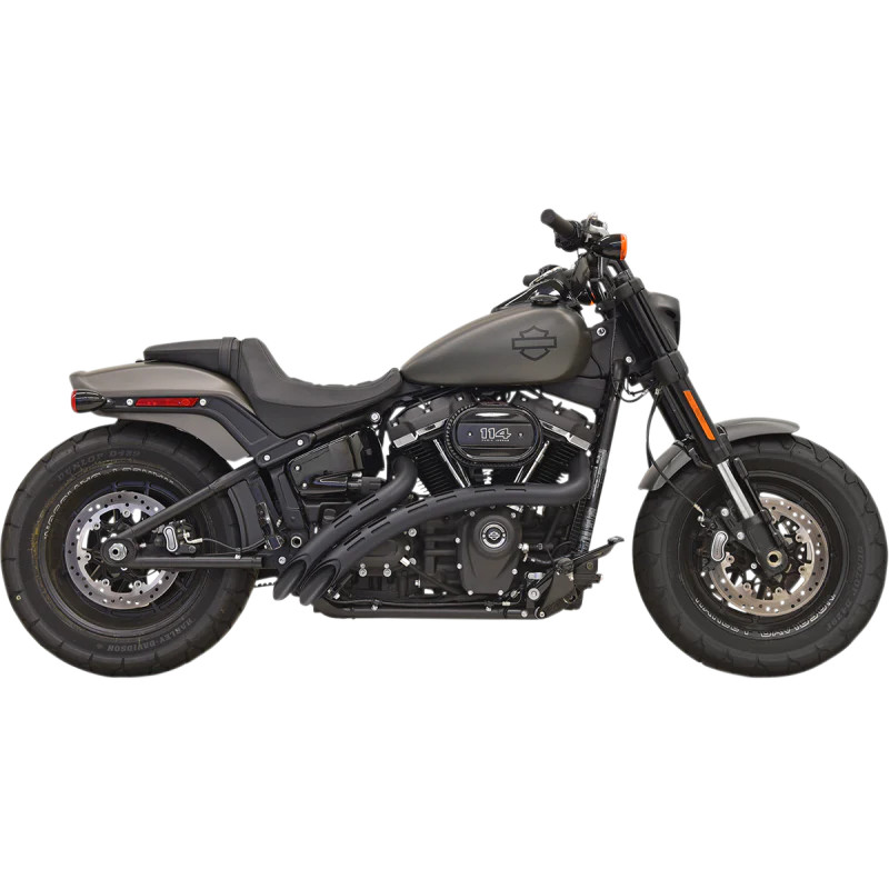BASSANI XHAUST 18-UP SOFTAIL SWEEPER 2:2 BLACK W/SLOTS 1S22FB