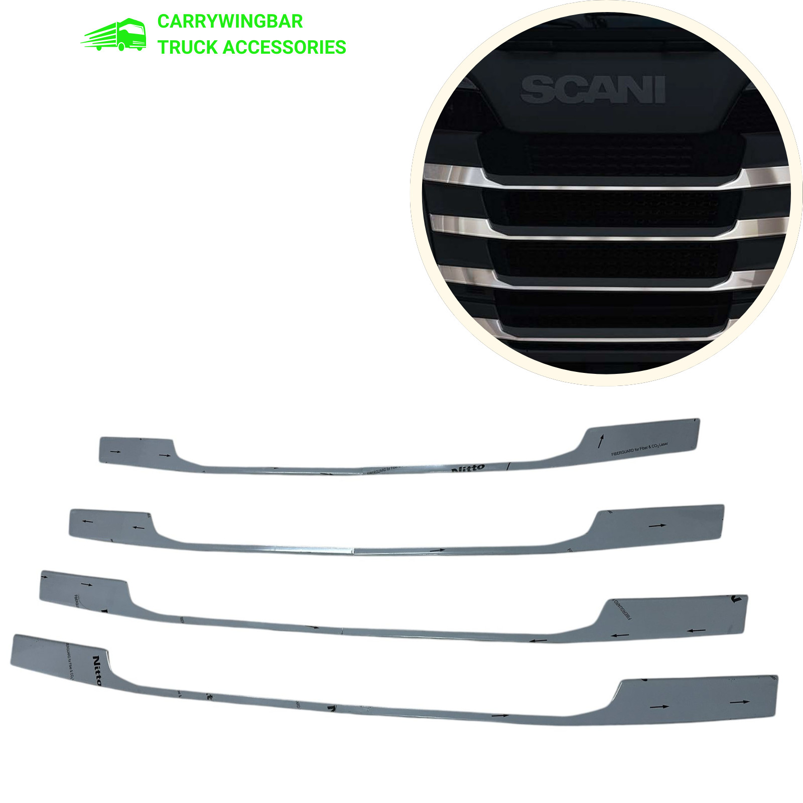 Front Grill for Scania S500-R450 2017-2024 Chrome Stainless Steel (PRESSED)