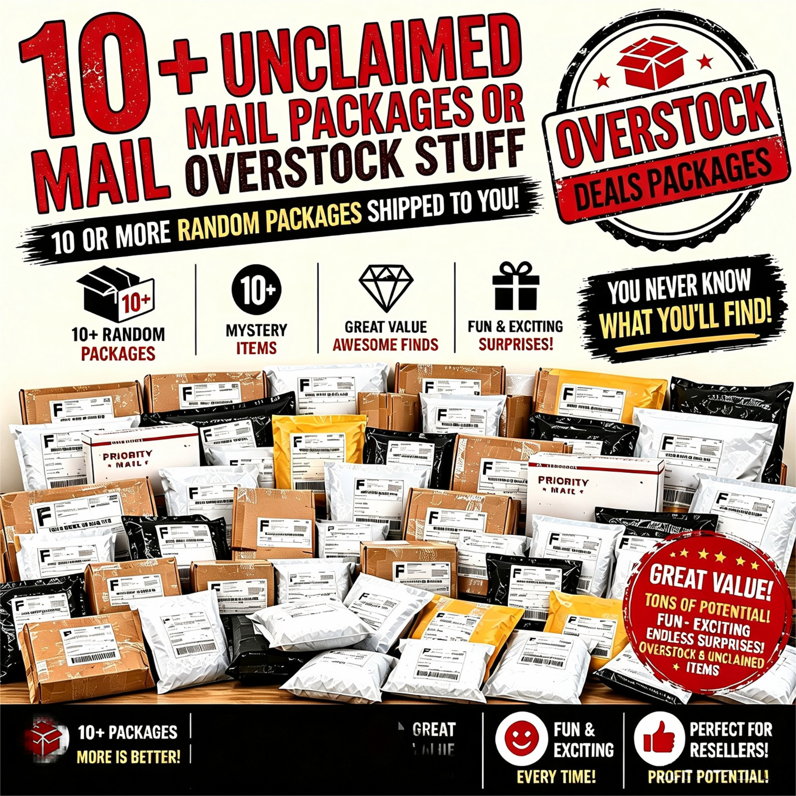 Random 10+ Items | Unclaimed & Overstock Item | Returned Mail | Mystery Boxes