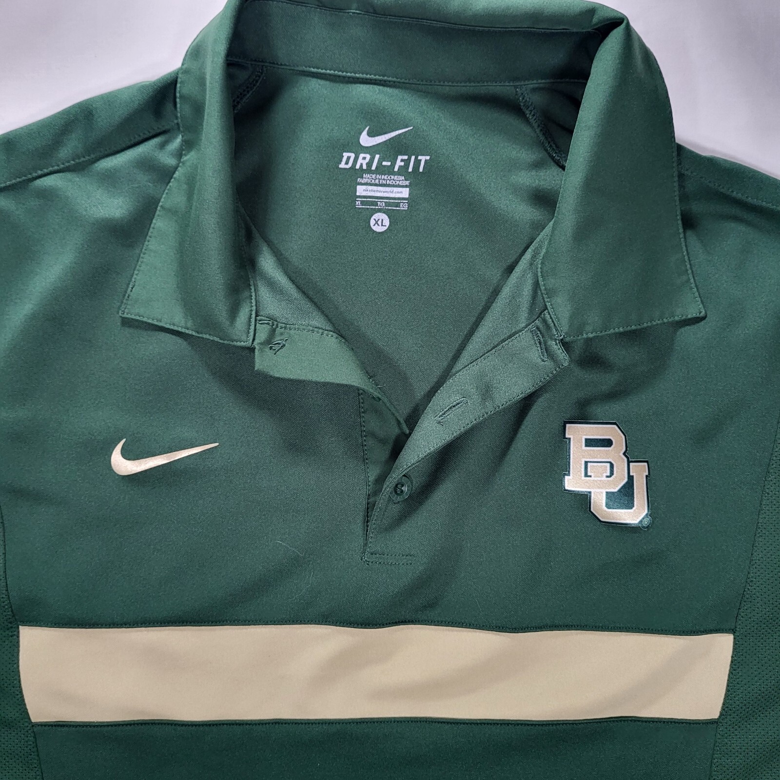 Baylor University Bears Men\'s XL Nike Team Dri-Fit Green Polo