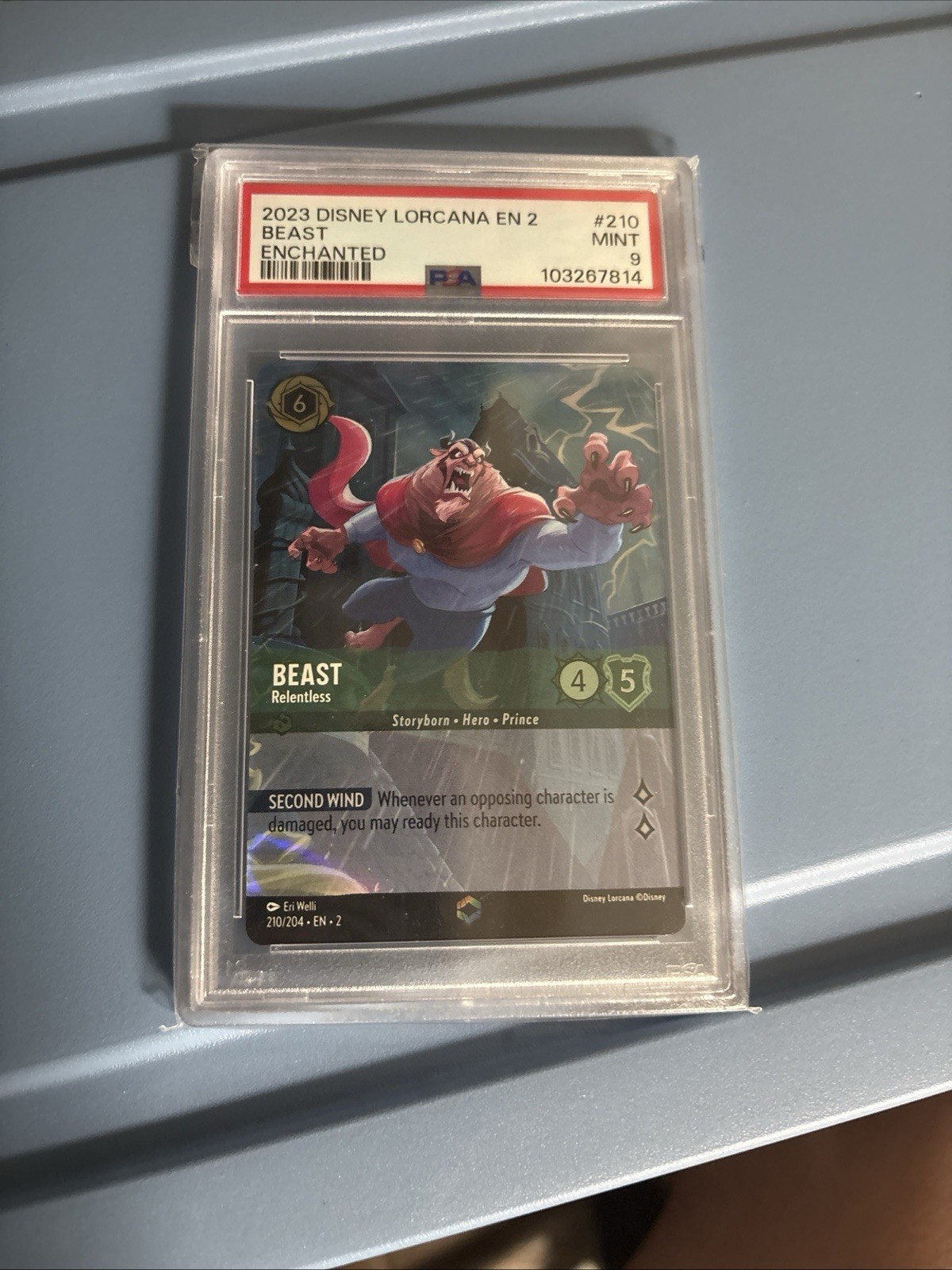 Disney Lorcana Enchanted Beast Relentless PSA 9