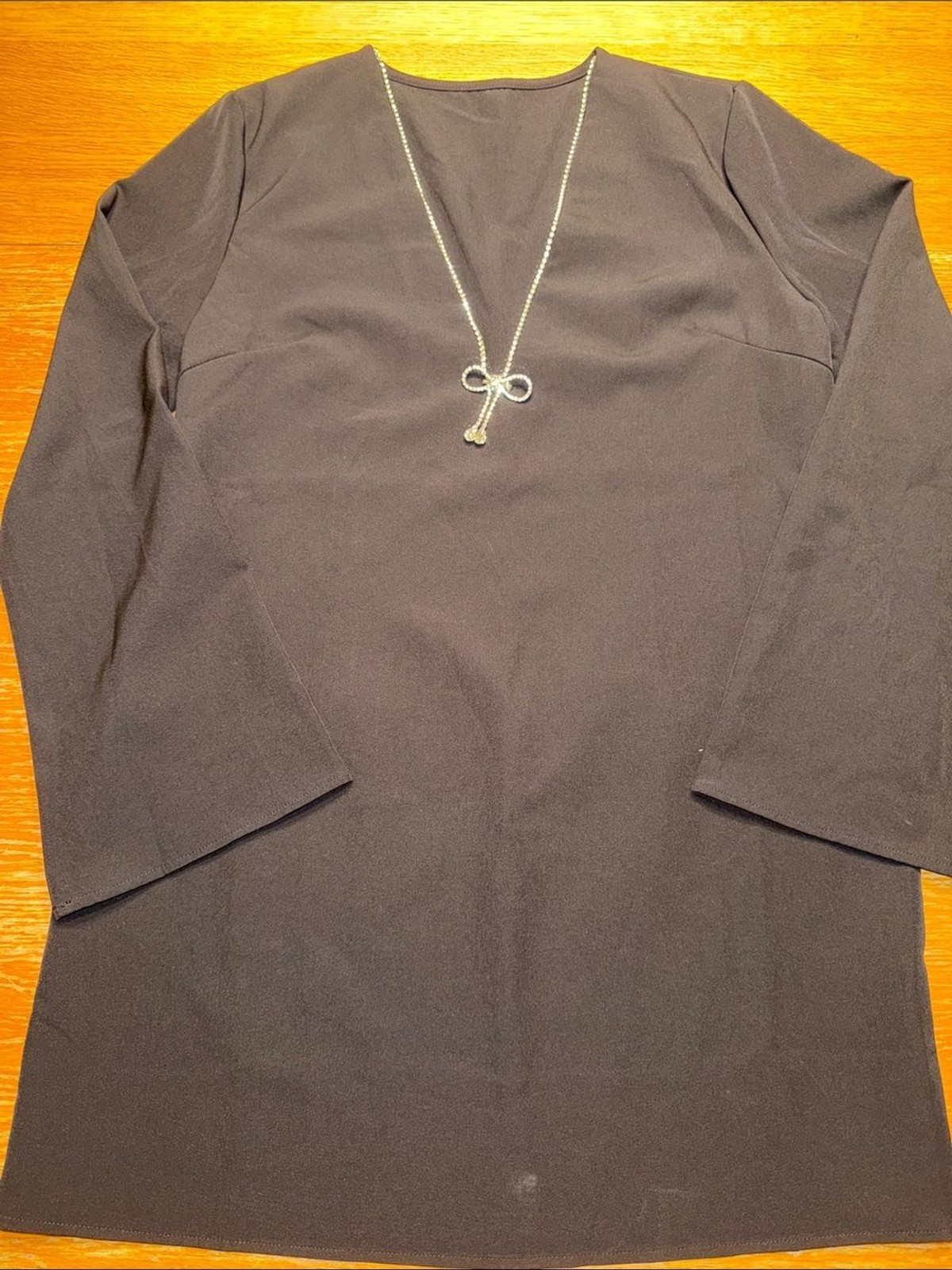 SHEIN Black Long-Sleeve Mini Shift Dress