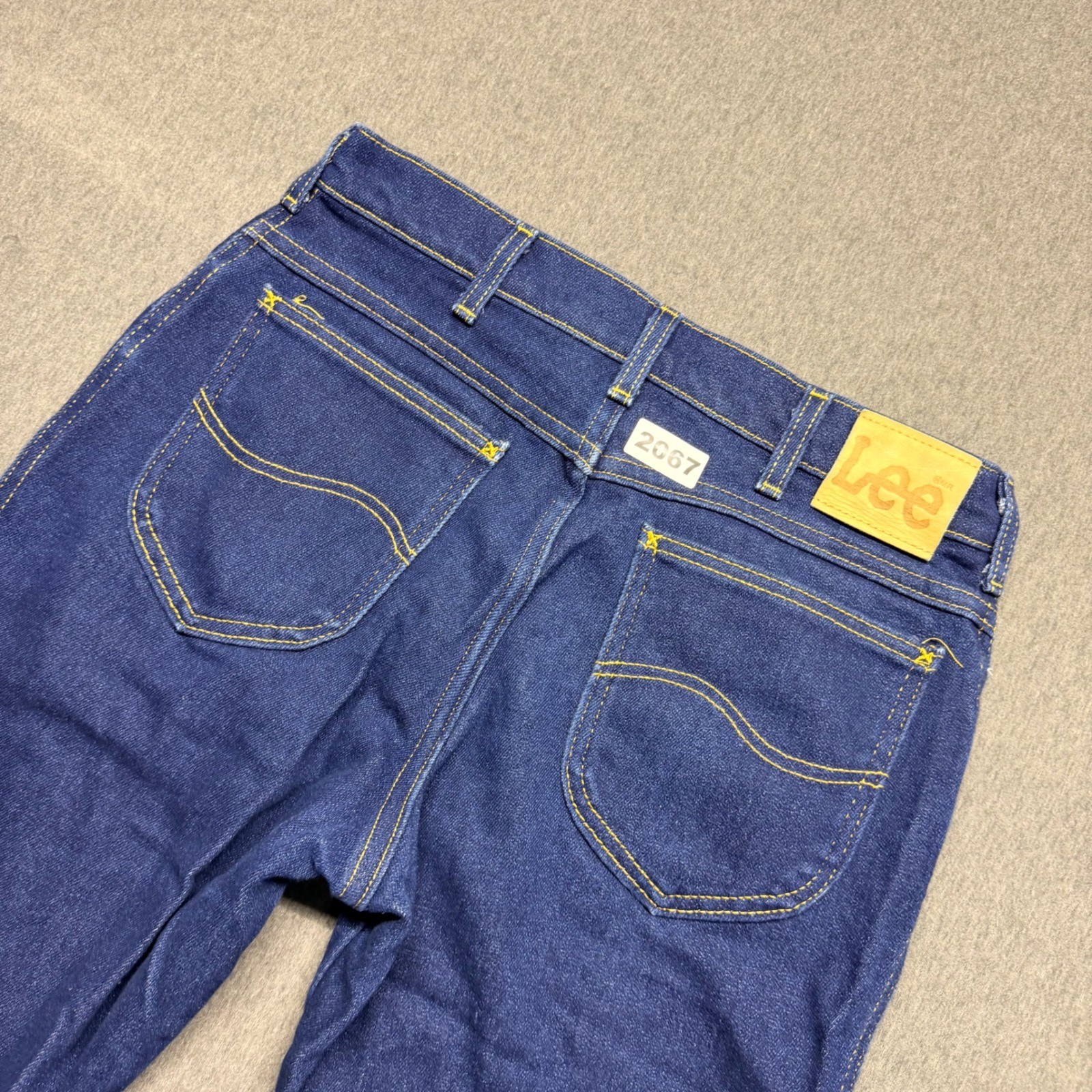 Vintage Lee Mens Dark Wash Straight Leg Denim Jeans Indigo Blue 30x31