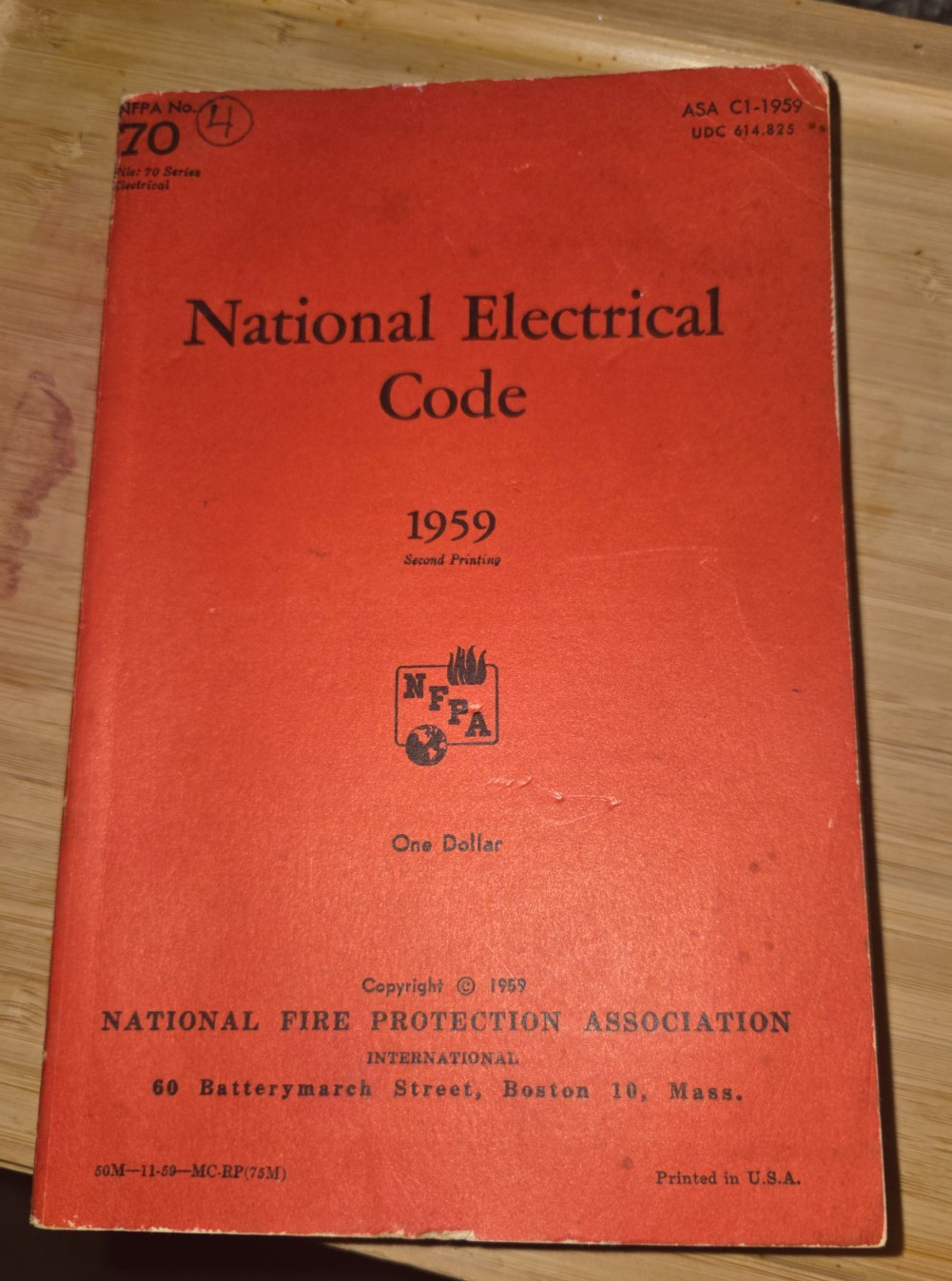 Vintage 1959 National Electrical Code Book NFPA No. 70 Electrician Collectible Vintage 1959 National Electrical Code Book NFPA No. 70 Electrician Collectible