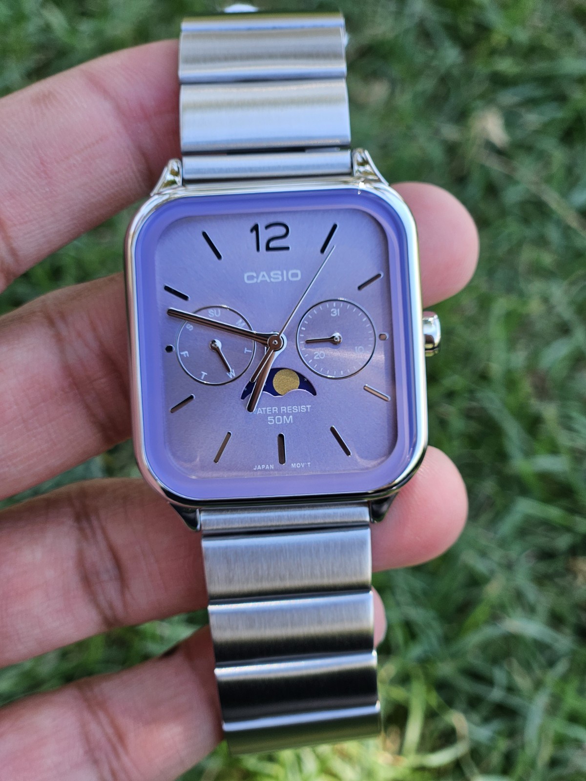 Casio MTP-M305D-6AVDF Men\'s Stainless Steel Analog Watch - Lavender Dial