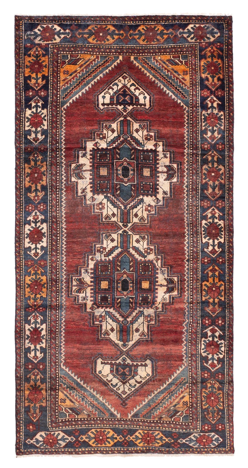 Vintage Traditional Hand-Knotted Area Rug 4\'10\