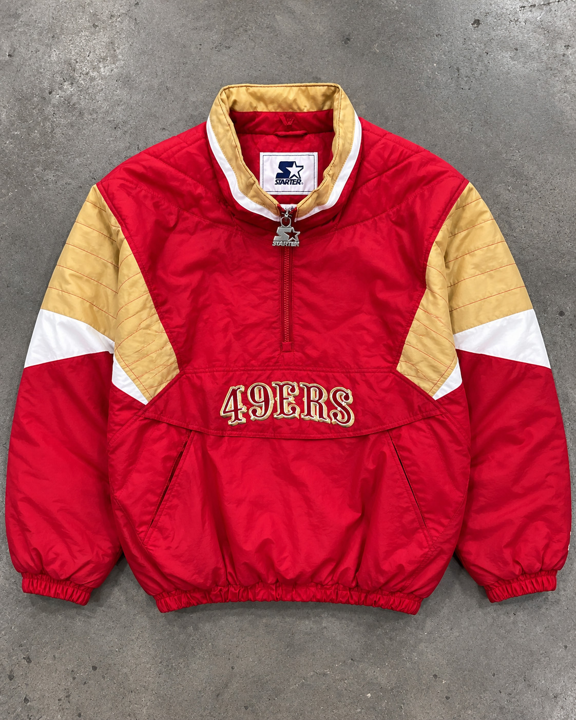 San Francisco 49ers Red Starter Street Cut Half-Zip Jacket