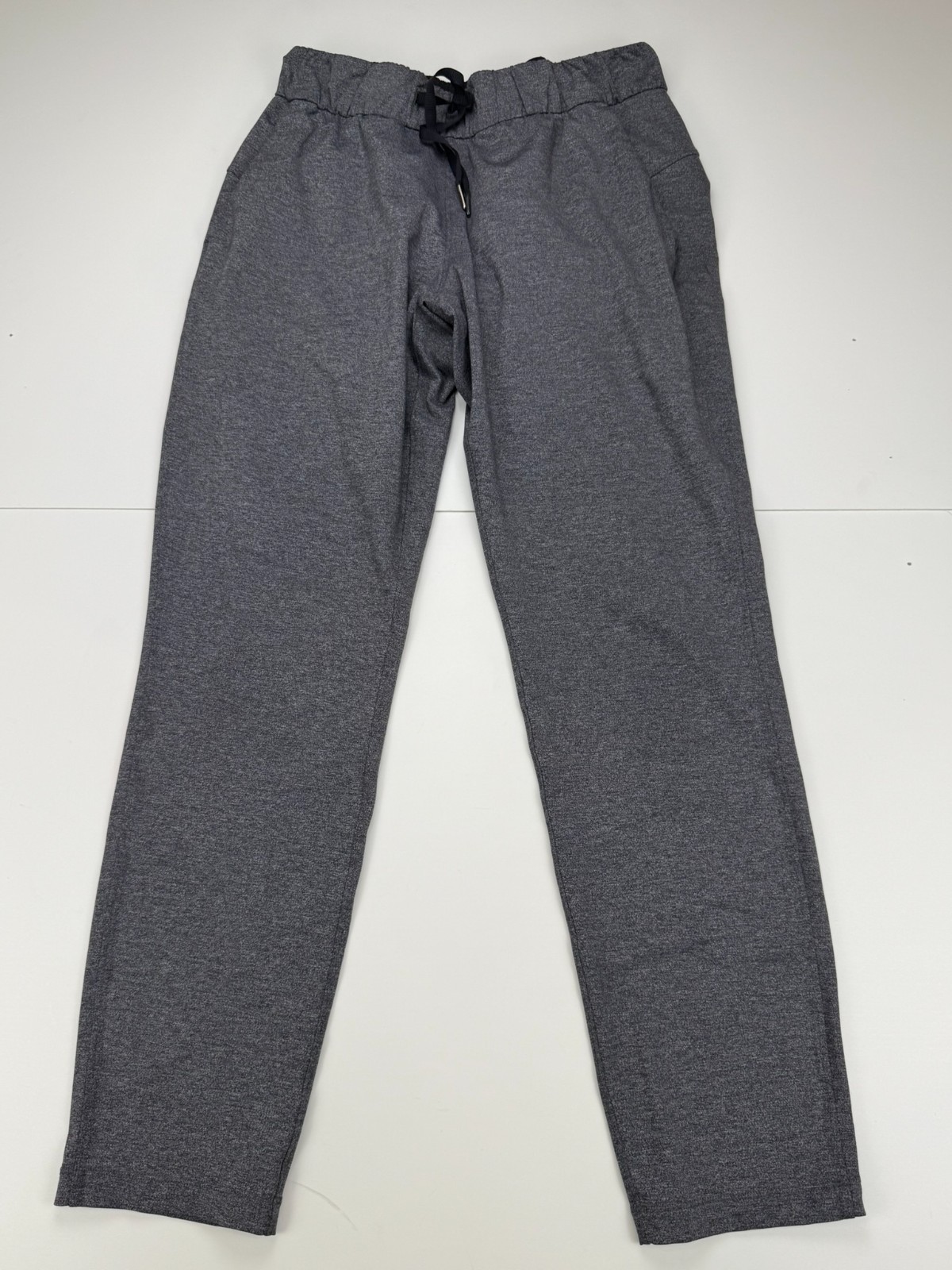 Lululemon Womens 6 Gray Heather Drawstring Straight Leg Pants Pockets 28\ Lululemon Womens 6 Gray Heather Drawstring Straight Leg Pants Pockets 28\