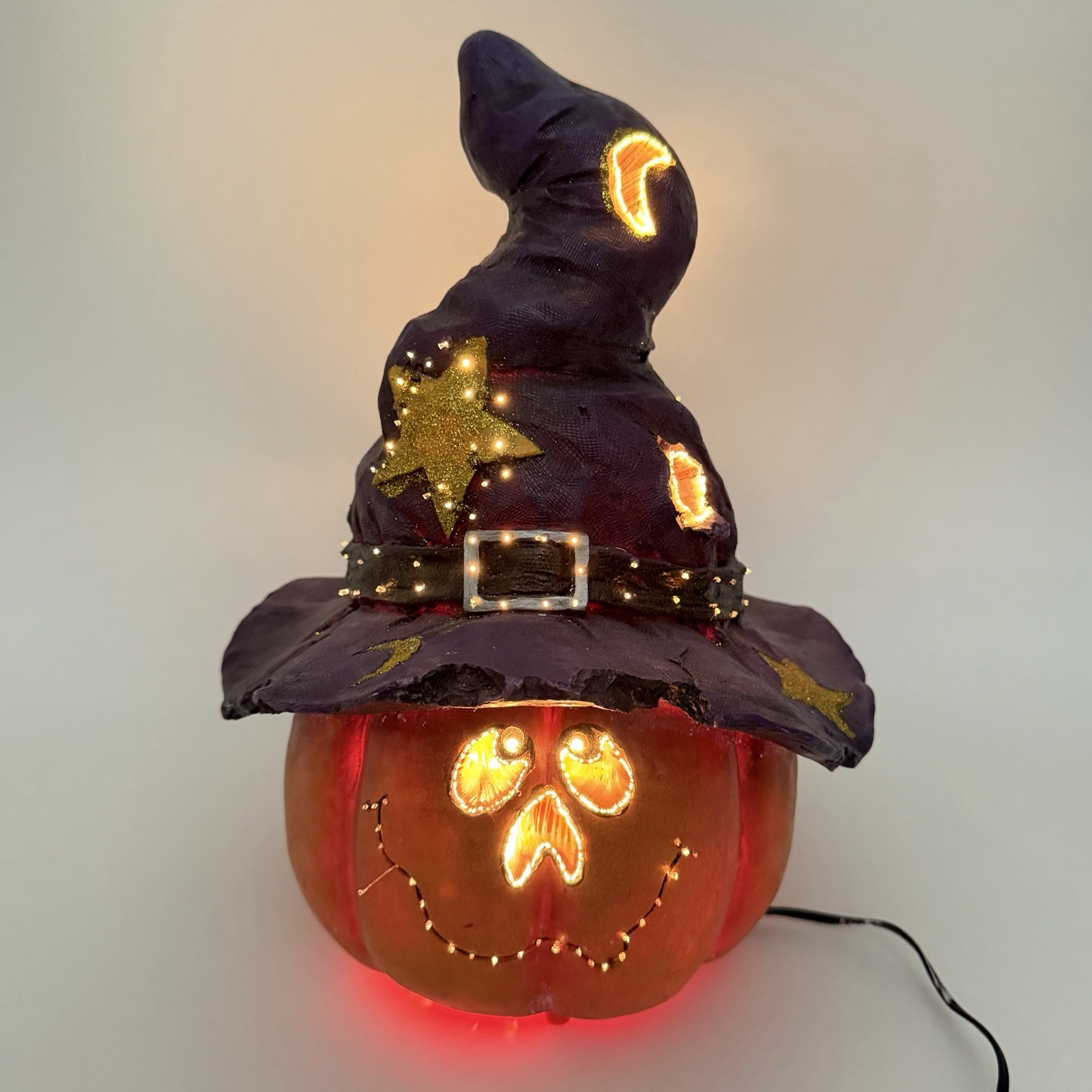2004 Halloween Fiber Optic Pumpkin Jack-O-Lantern Witch Hat Target