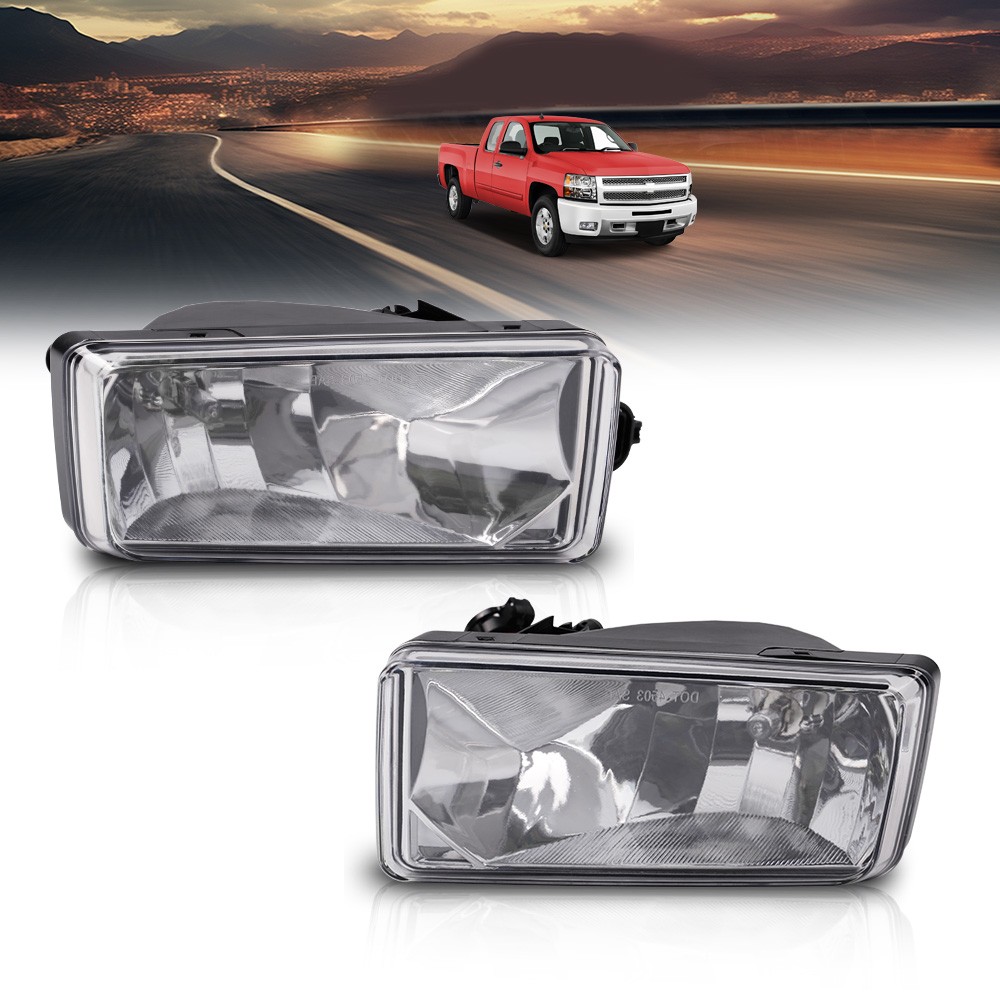 Fog Lights with Harness for Chevy Silverado 2007-2013 OE Style Clear Lens