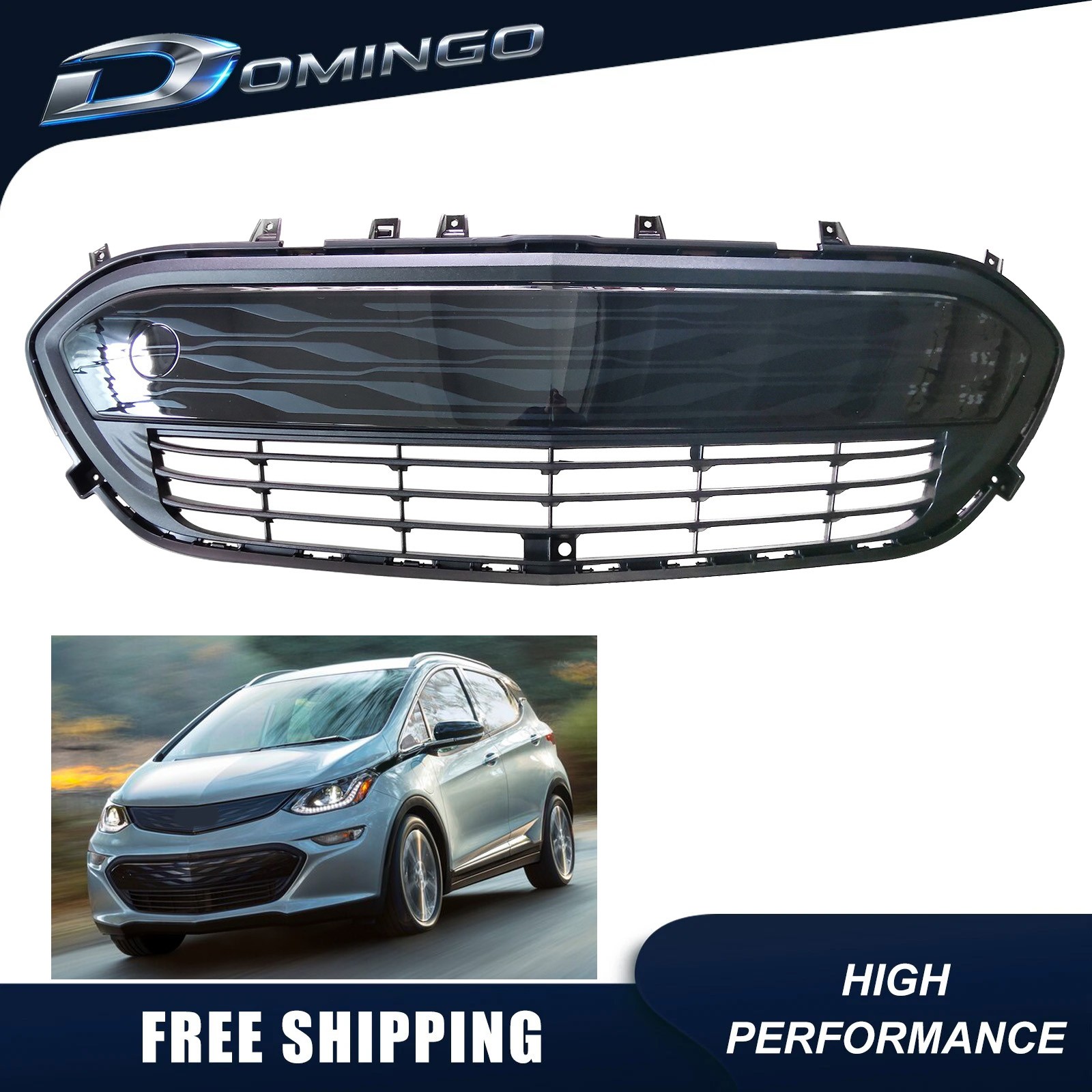 Fits 2017 2018 2019 Chevrolet Bolt EV Front Lower Bumper Grille Assembly Black