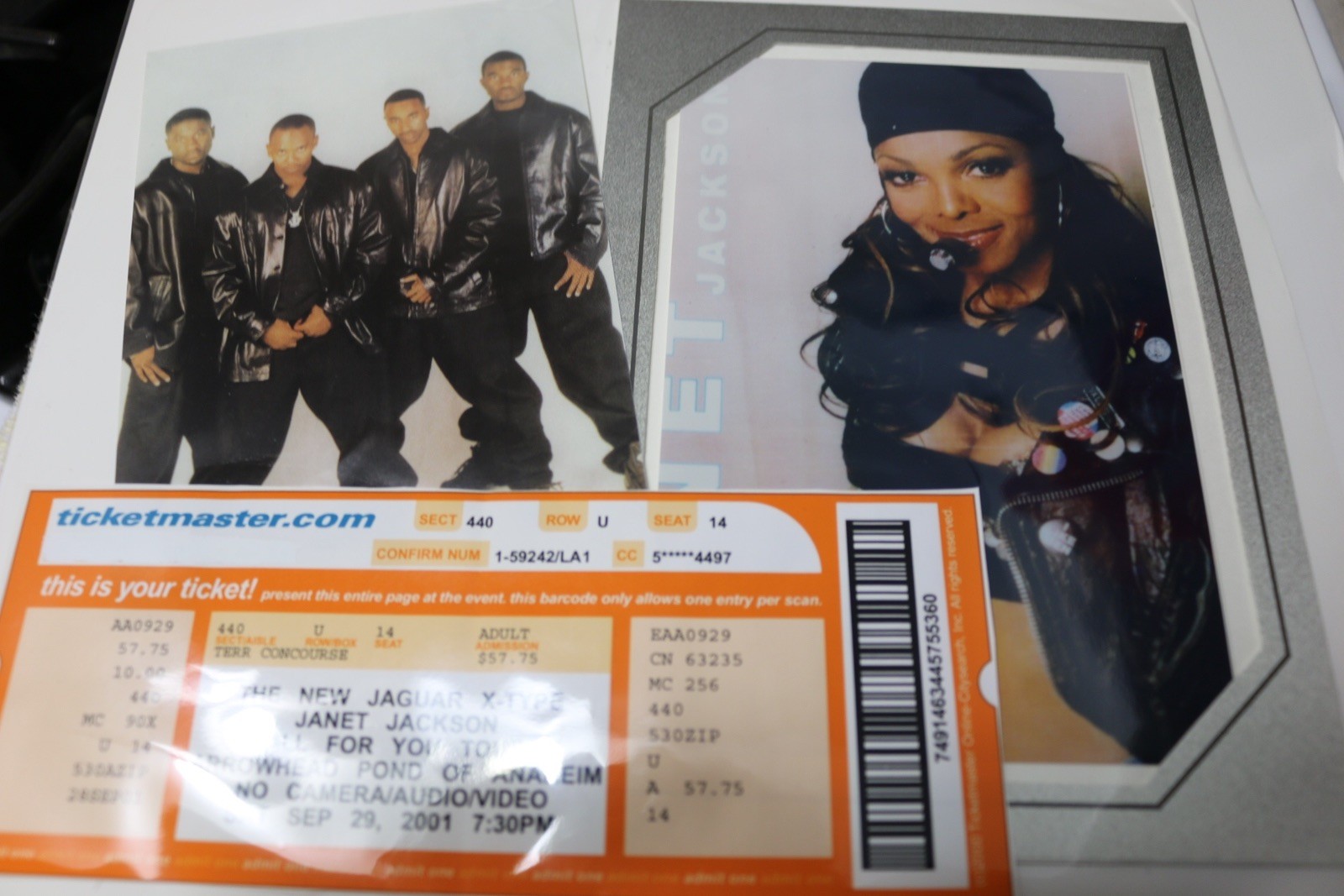 TICKET Janet Jackson All For You Tour Arrowhead Pond of Anaheim Concert 2001
