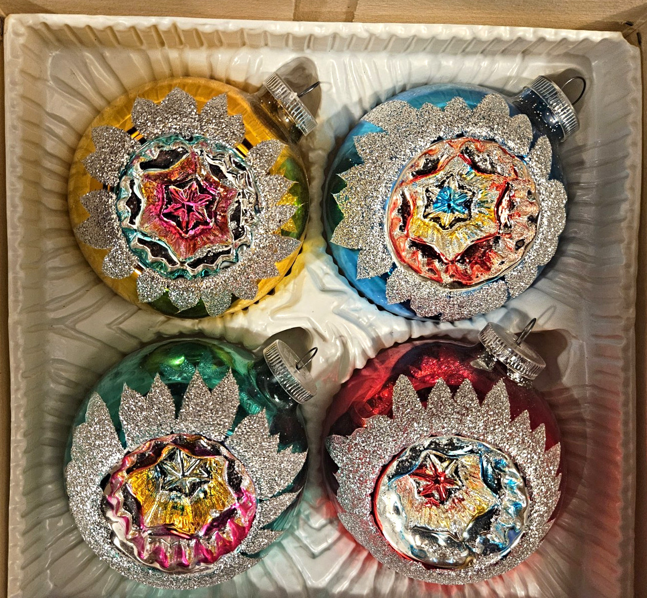 Vintage Sears Imperial Collection Glass Ball Ornaments Set Made In West Germany Vintage Sears Imperial Collection Glass Ball Ornaments Set Made In West Germany