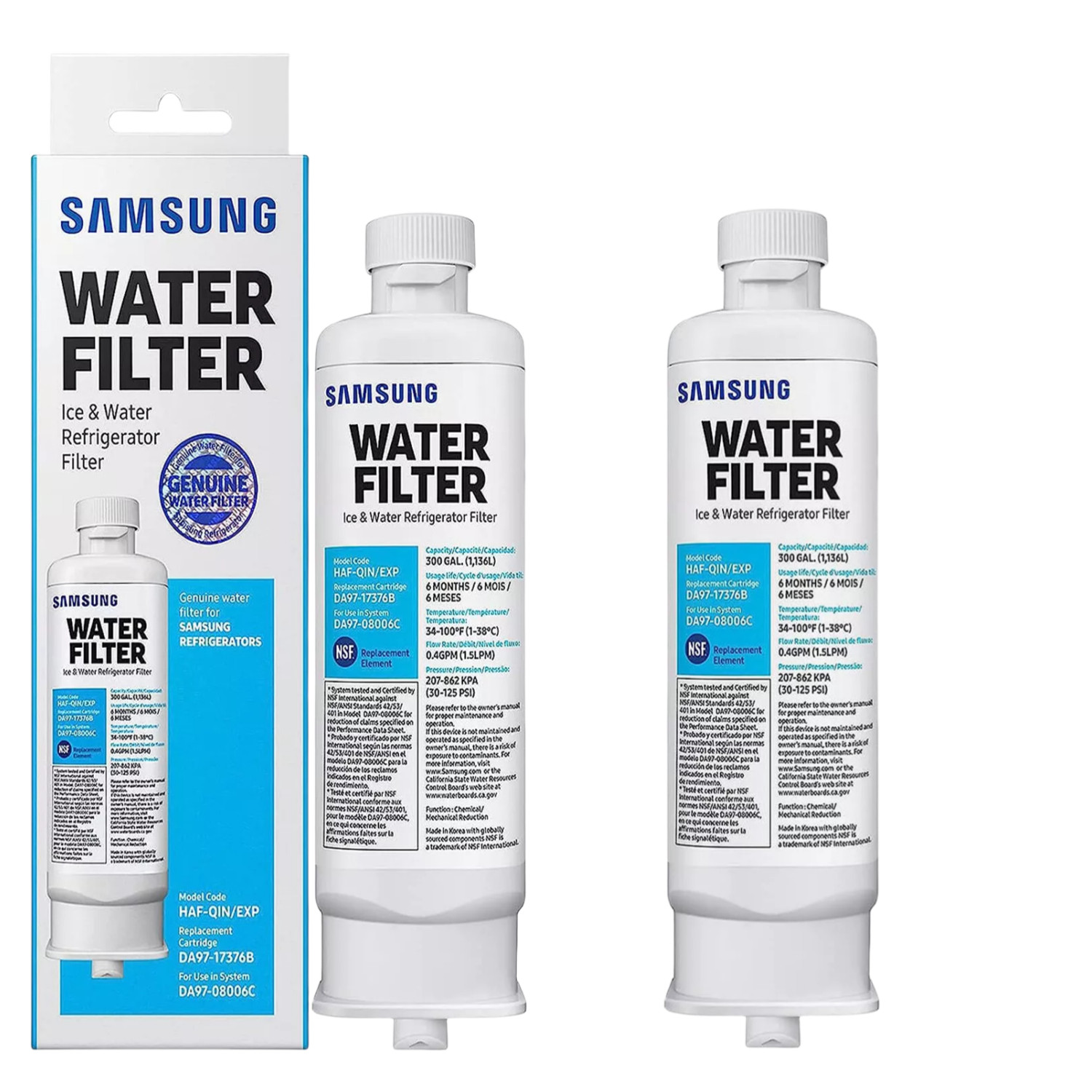2-8PACK Genuine Samsung DA97-17376B HAF-QIN/EXP REFRIGERATOR Water Filter NEW US 2-8PACK Genuine Samsung DA97-17376B HAF-QIN/EXP REFRIGERATOR Water Filter NEW US