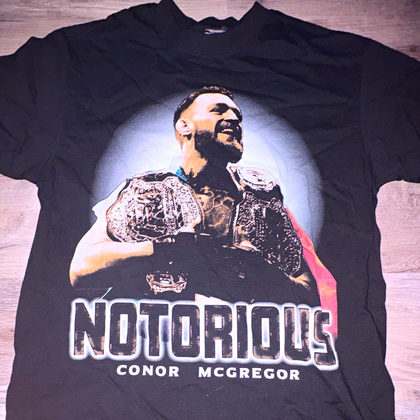 Notorious Conor McGregor UFC Men\'s T-Shirt L Black Graphic Cotton Crew Neck Notorious Conor McGregor UFC Men\'s T-Shirt L Black Graphic Cotton Crew Neck