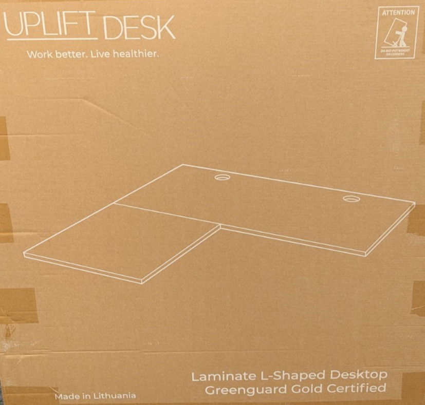 UpLift Desk L-Shape Walnut Laminate Return Top Piece Only 30