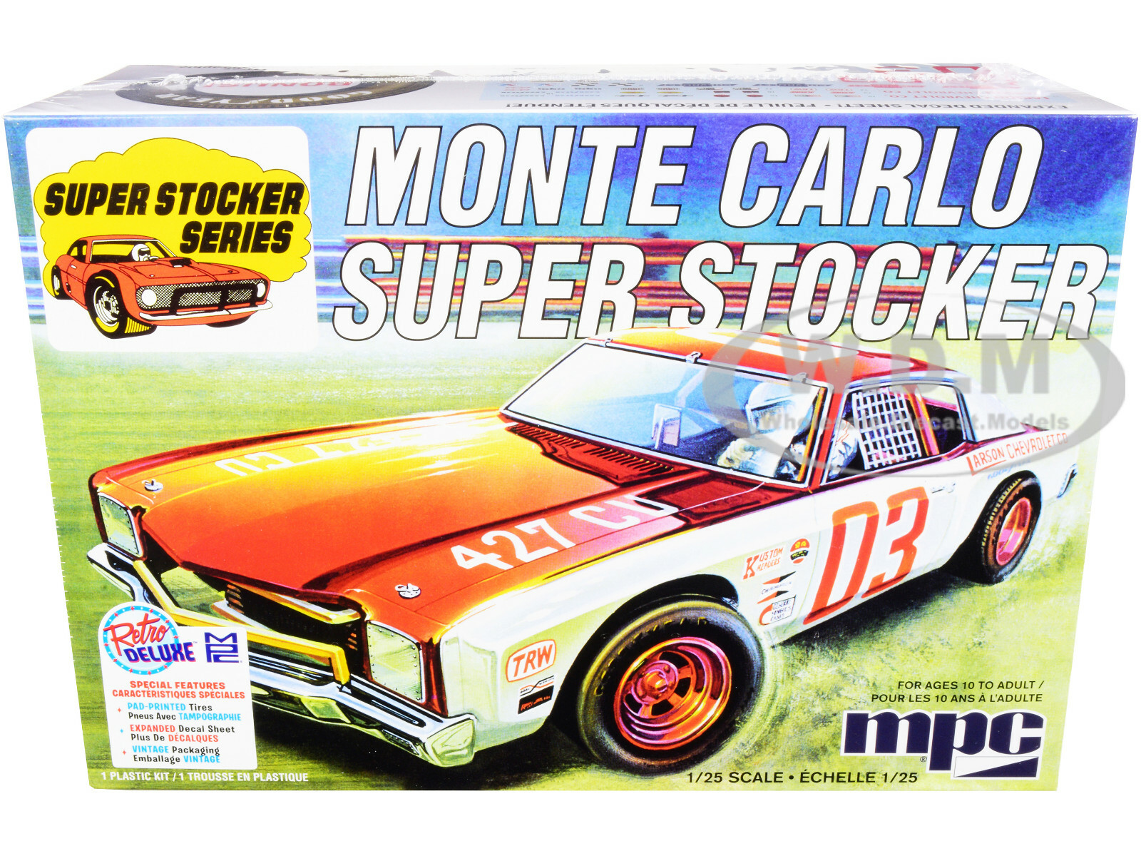 SKILL 2 MODEL KIT 1971 CHEVROLET MONTE CARLO SUPER STOCKER 1/25 BY MPC MPC962 M SKILL 2 MODEL KIT 1971 CHEVROLET MONTE CARLO SUPER STOCKER 1/25 BY MPC MPC962 M